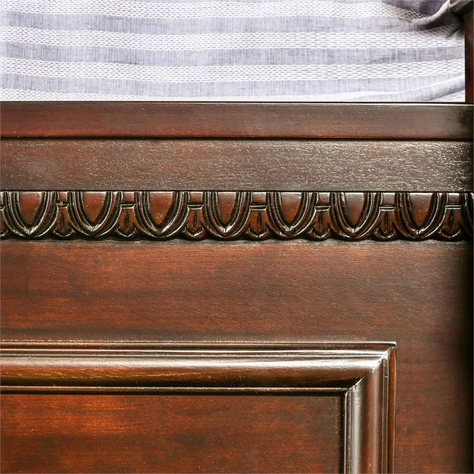 Furniture of America Oulette Transitional Wood Cal King Panel Bed in Dark Cherry