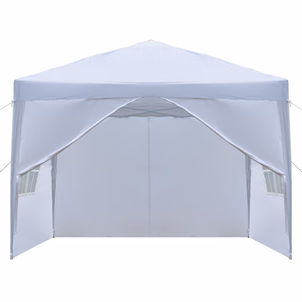 10’ x 10’ Pop up Canopy Tent Detachable Sidewalls Instant Tent Canopy with Carry Bag Outdoor Shade Shelter for Camping Party Wedding White