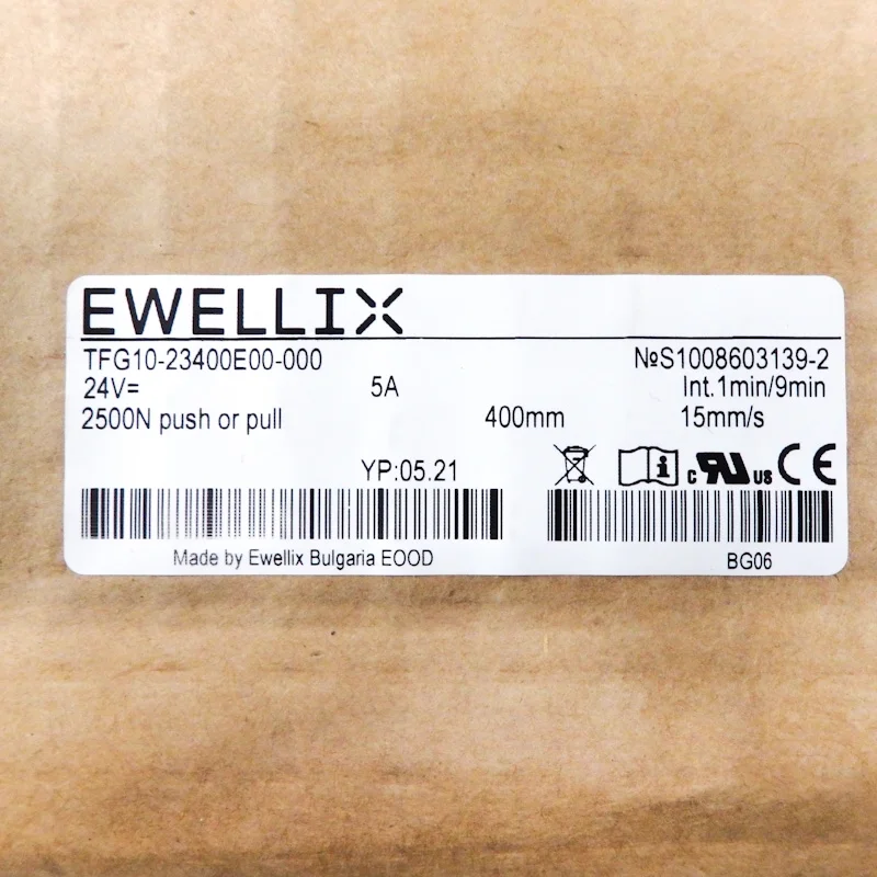 Ewellix 24VAC 400mm Stroke 2500N Telescopic Pillar TFG10-23400E00-000