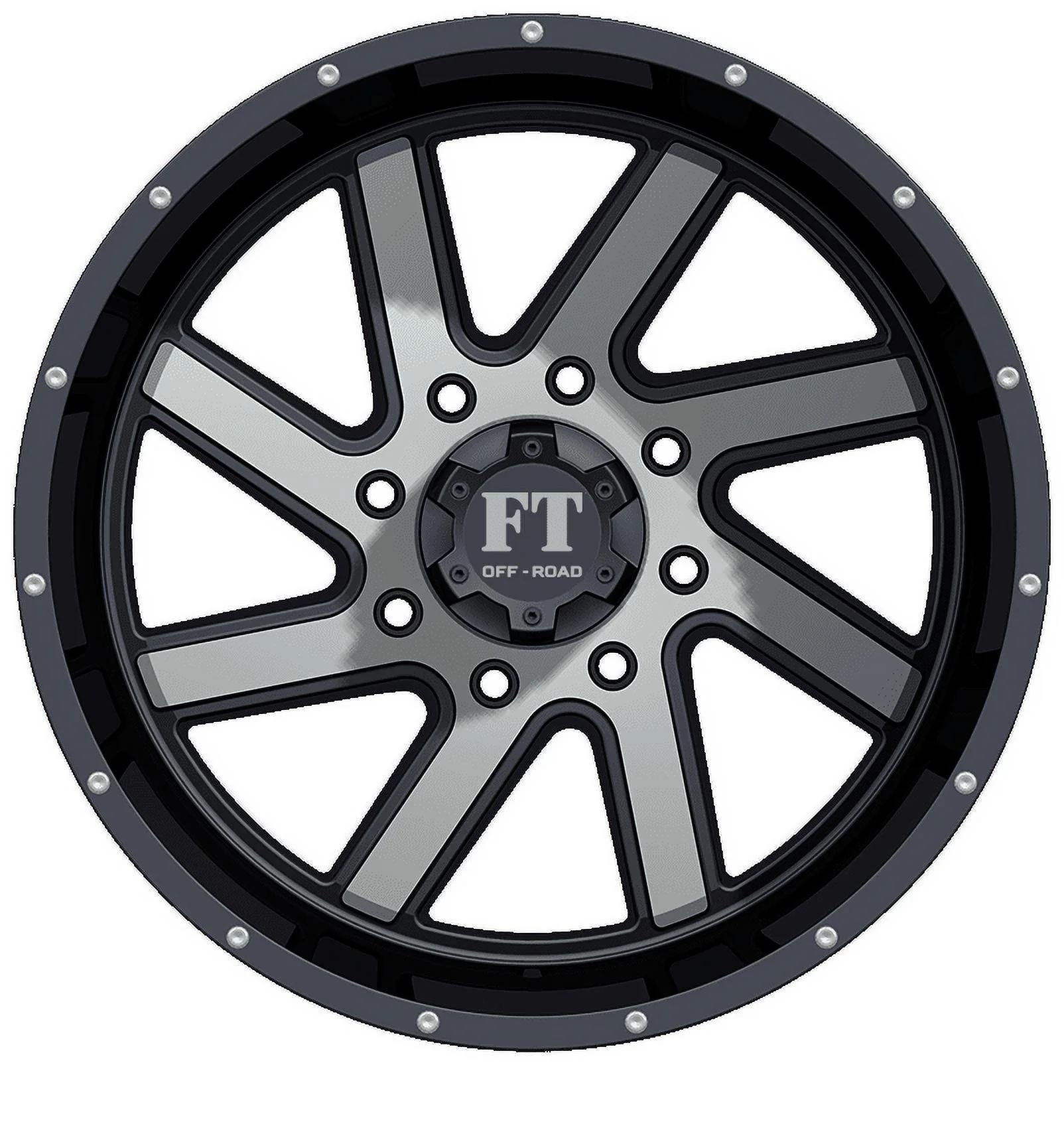 20X12 8-170 OFF ROAD FT-1 MACHINED FACE/BLACK-44/130.6