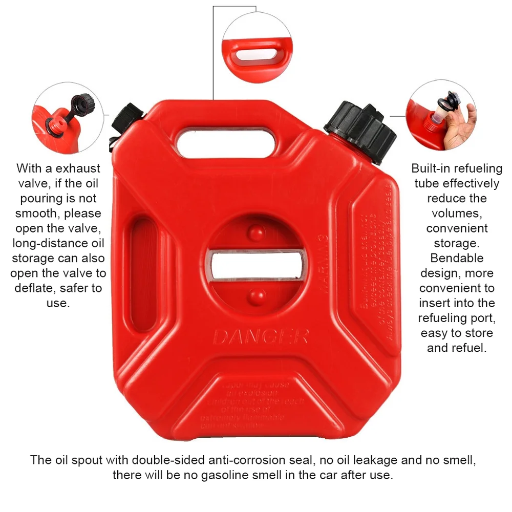 Dazzduo Plastic bucket,Tanks Lock Key SUV ATV Off-Road Tanks 5L Portable Diesels Tanks 5L Portable Key Car SUV 1.3 Fuel Tanks Lock Key Car Containers -Static Tanks -Static Tanks Lock Containers
