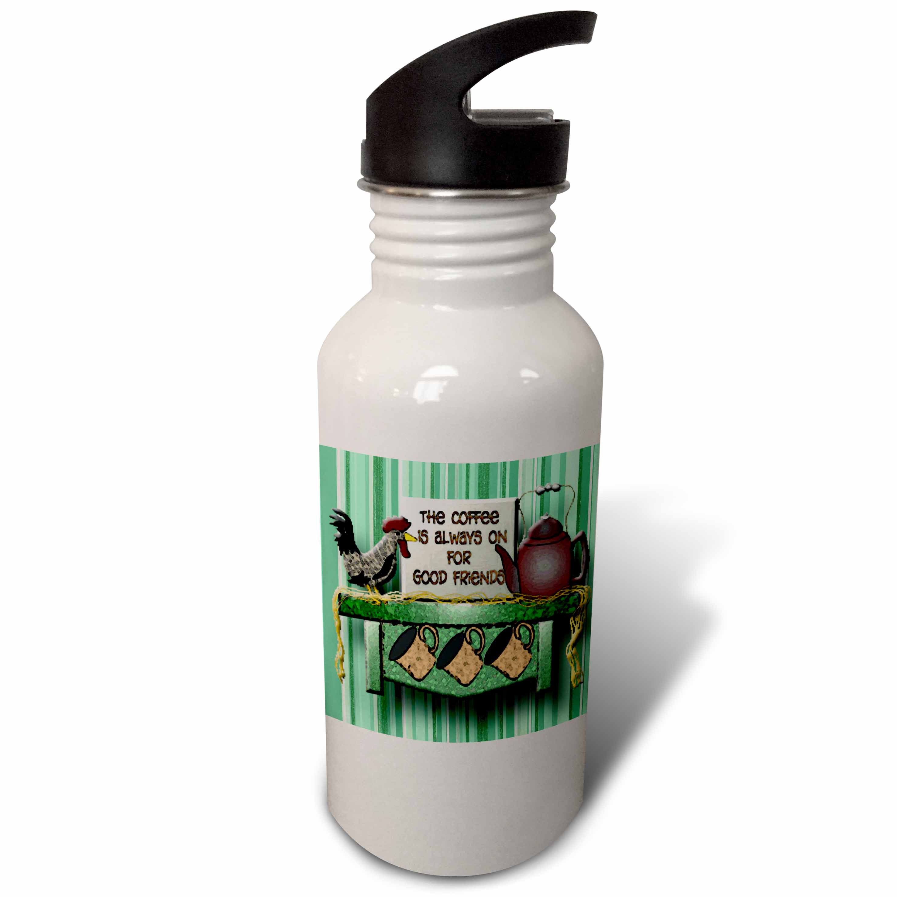 Coffee and good friends a roaster and teapot on a shelf a great friend gift 21 oz Sports Water Bottle wb-128848-1