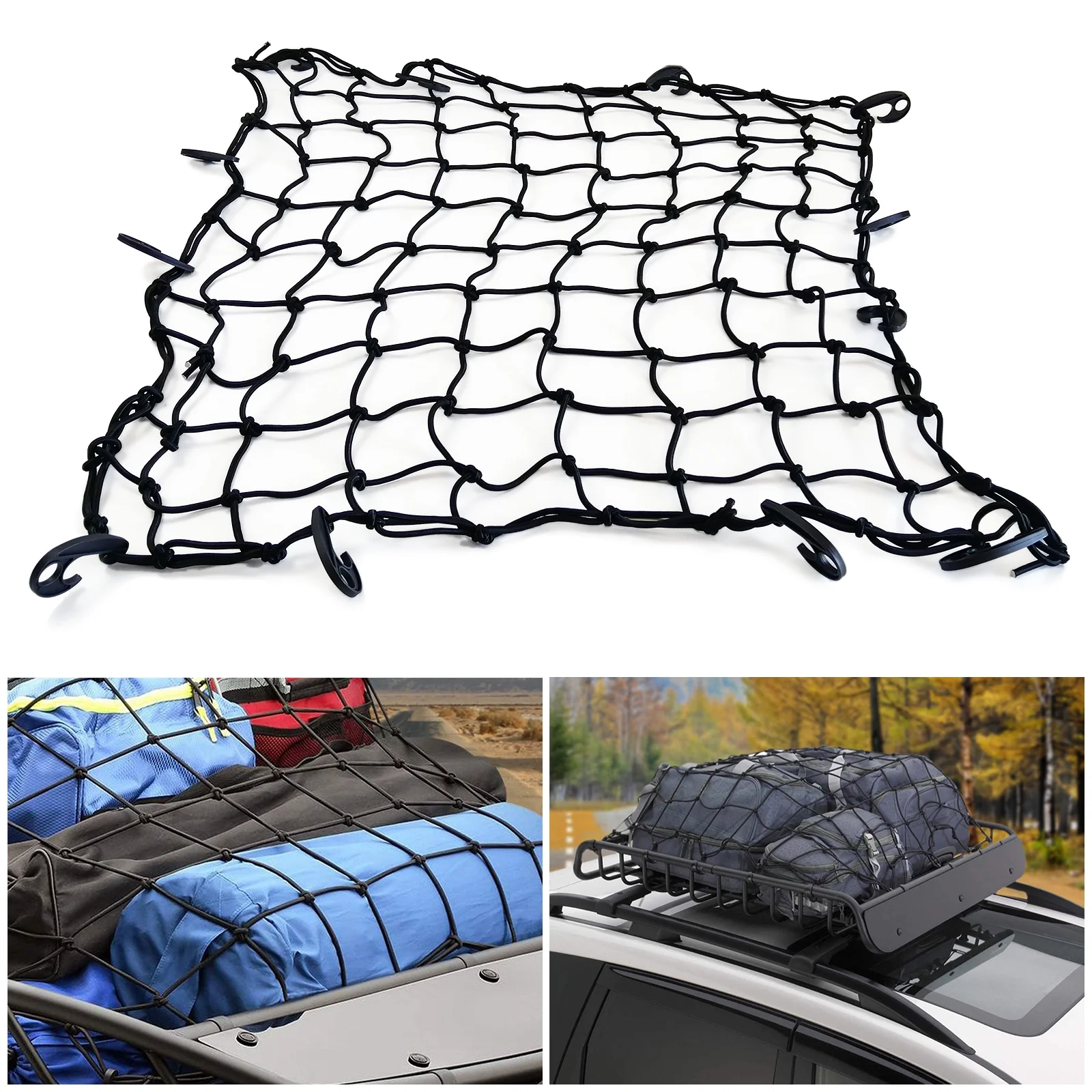 MeeFar Roof Top Rack Cargo Carrier Basket & 15 cu.ft. Waterproof Bag Fit Cross Bars