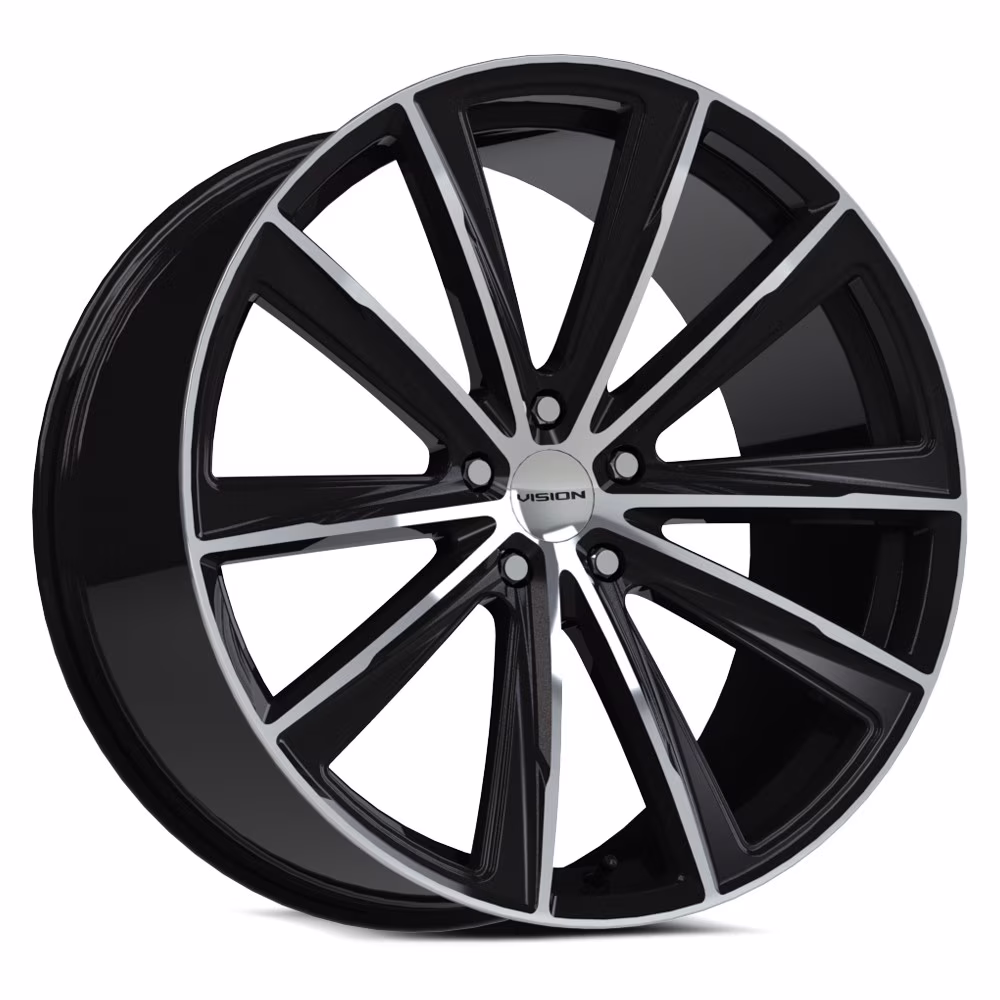 20x10.5 Vision 471 Splinter Gloss Black Machined Face Wheel 5x115 (25mm)