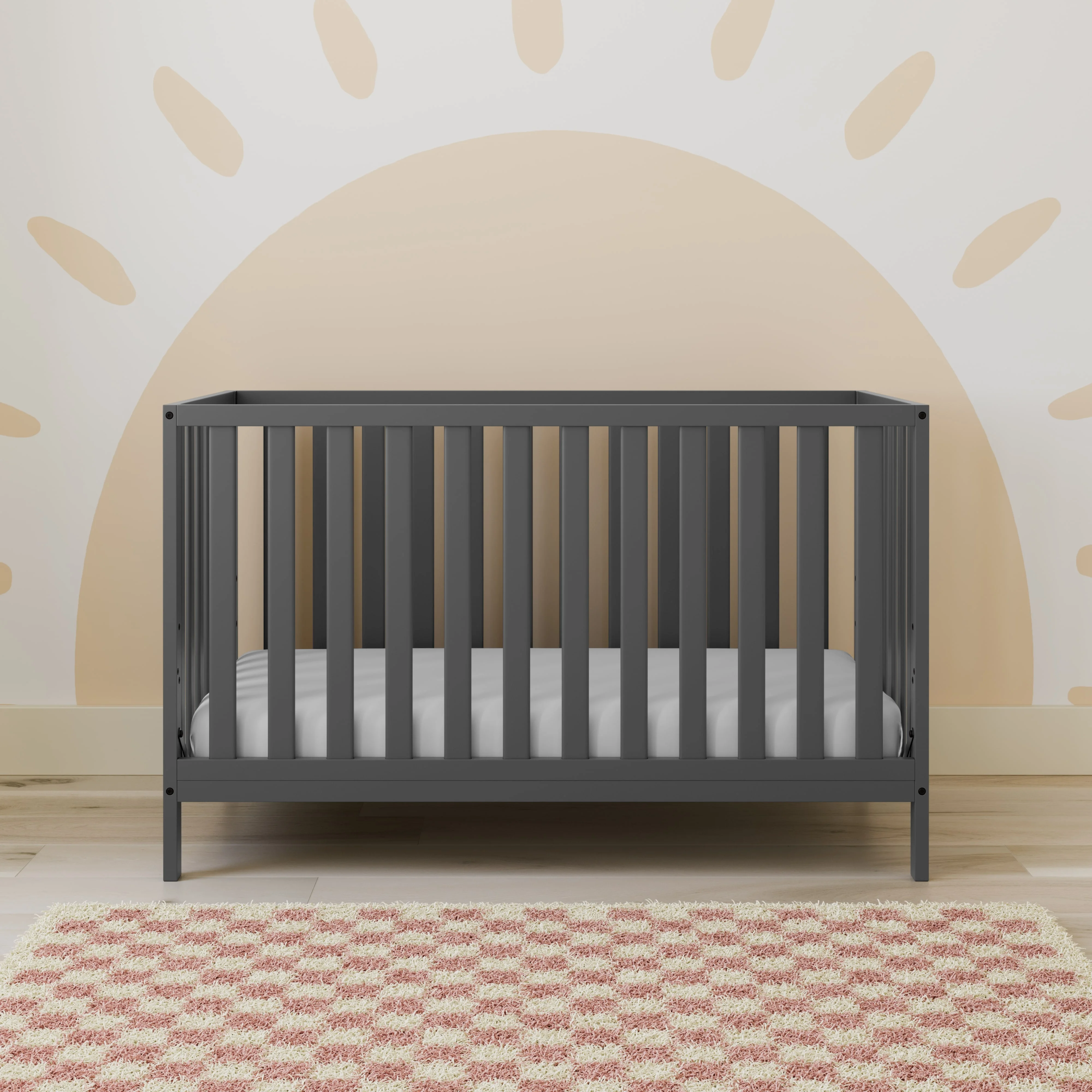 Storkcraft Sunset 4-in-1 Convertible Baby Crib, Gray