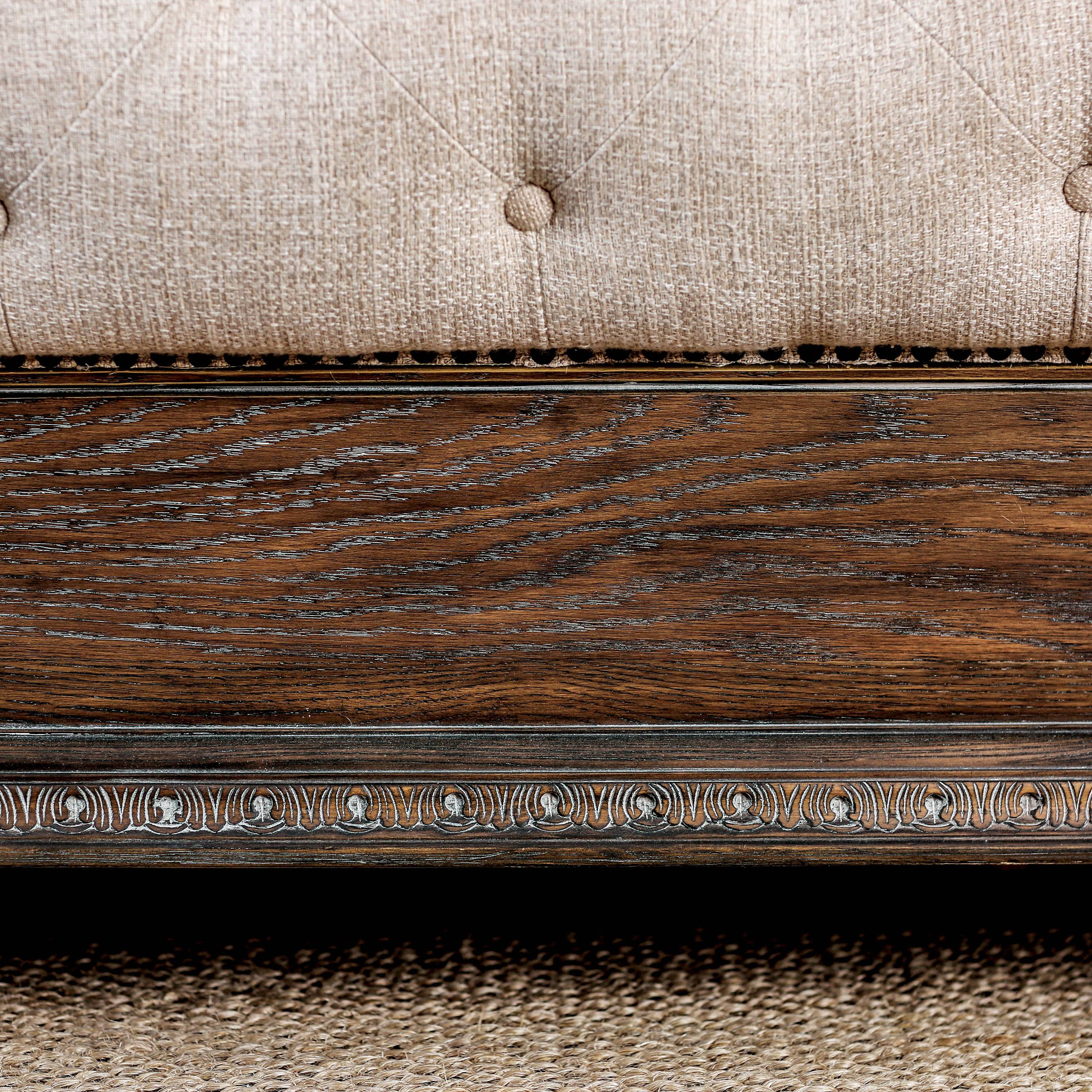 Furniture of America Arlette Bed, Eastern King, Beige, Natural Tone