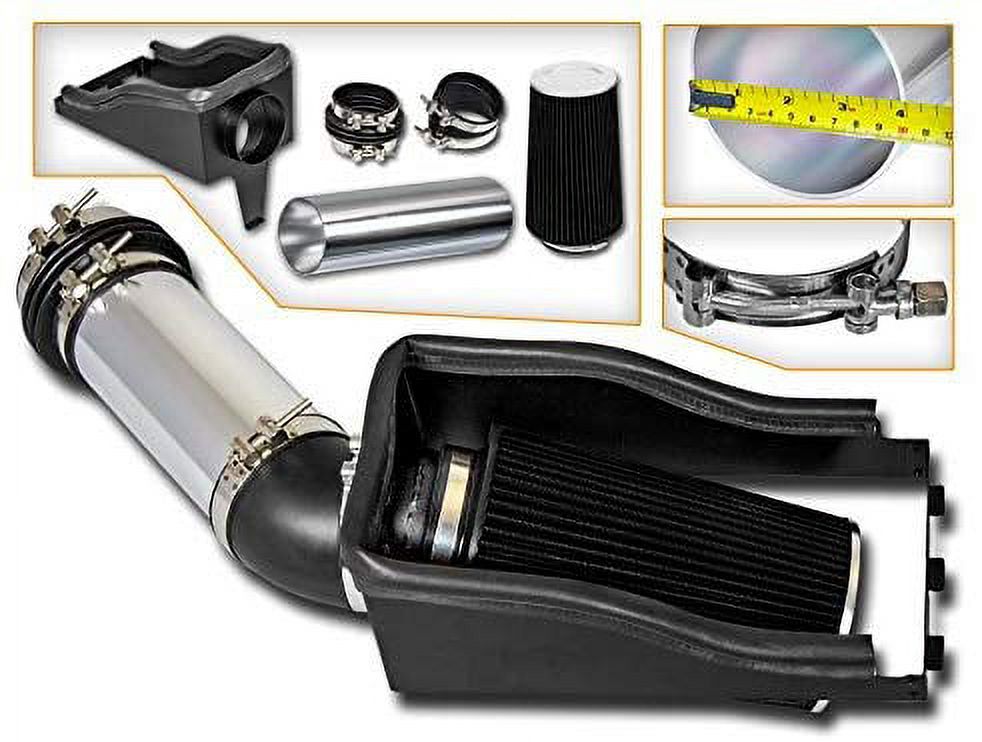 Cold Air Intake System with Heat Shield Kit + Filter Combo BLACK Compatible For 99.5-03 Ford F250 / Ford F350 / Ford Excursion Super Duty 7.3L Turbo Diesel