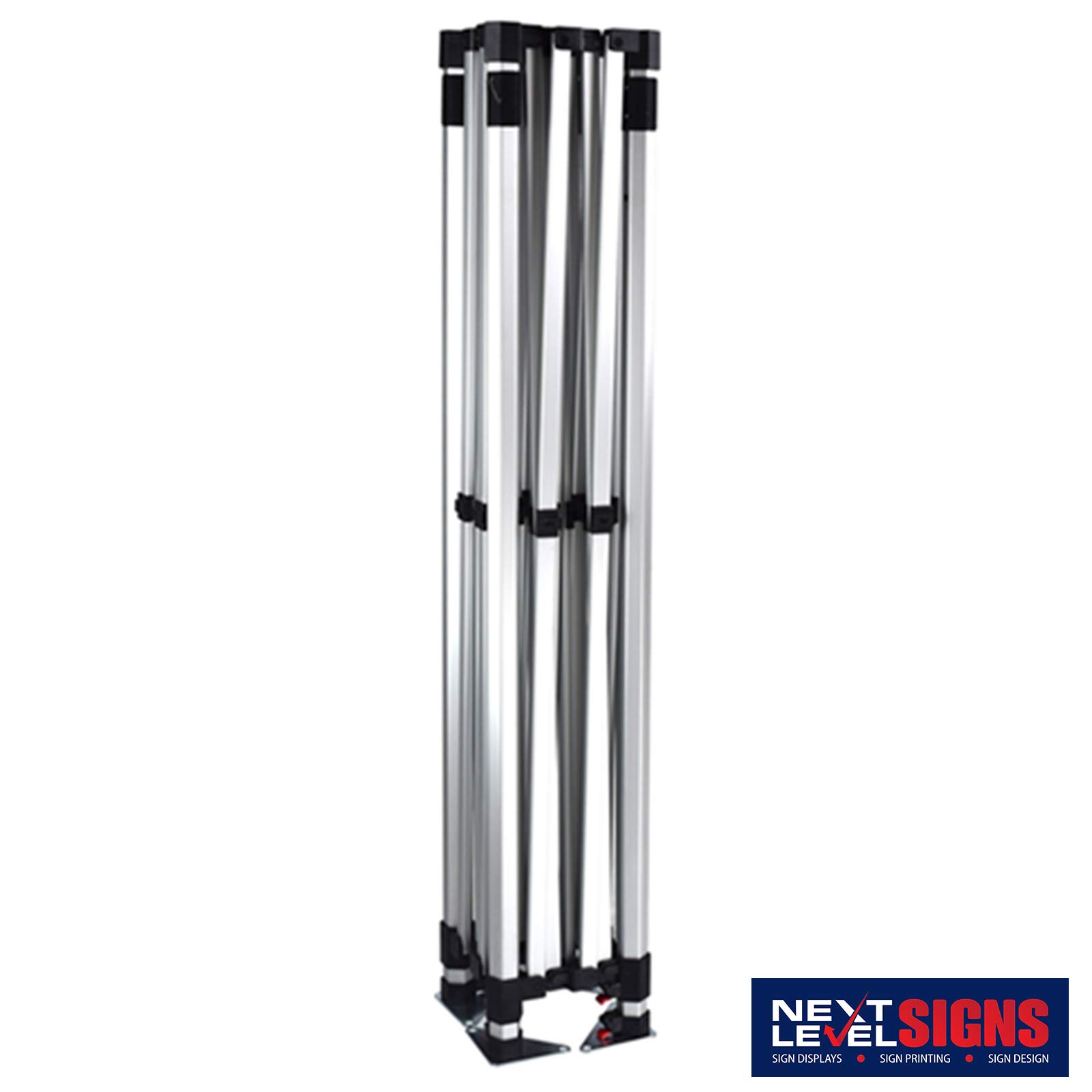 Next Level Signs 10 x 10 Aluminum Tent Frame - 40mm Hexagonal Commercial Grade Aluminum Frame for Canopy Shade Tent - 4 Legs - 5 Adjustable Heights - Canopy Not Included ? Event Tent Frame