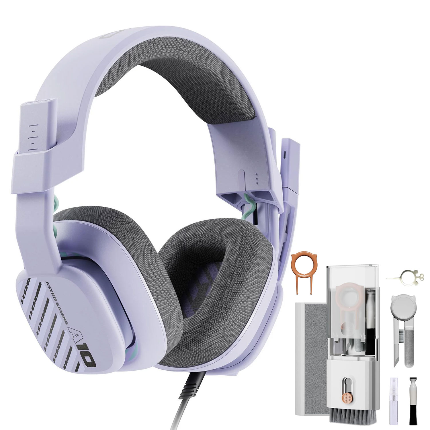 Astro Gaming A10 Gen 2 Wired Stereo Over-the-Ear Gaming Headset Lilac With Bolt Axtion Cleaning Kit Bundle Used
