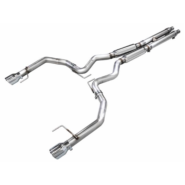 AWE 301533650 Touring Edition Exhaust for 2024 Ford S65 - Dual Diamond Black Tips