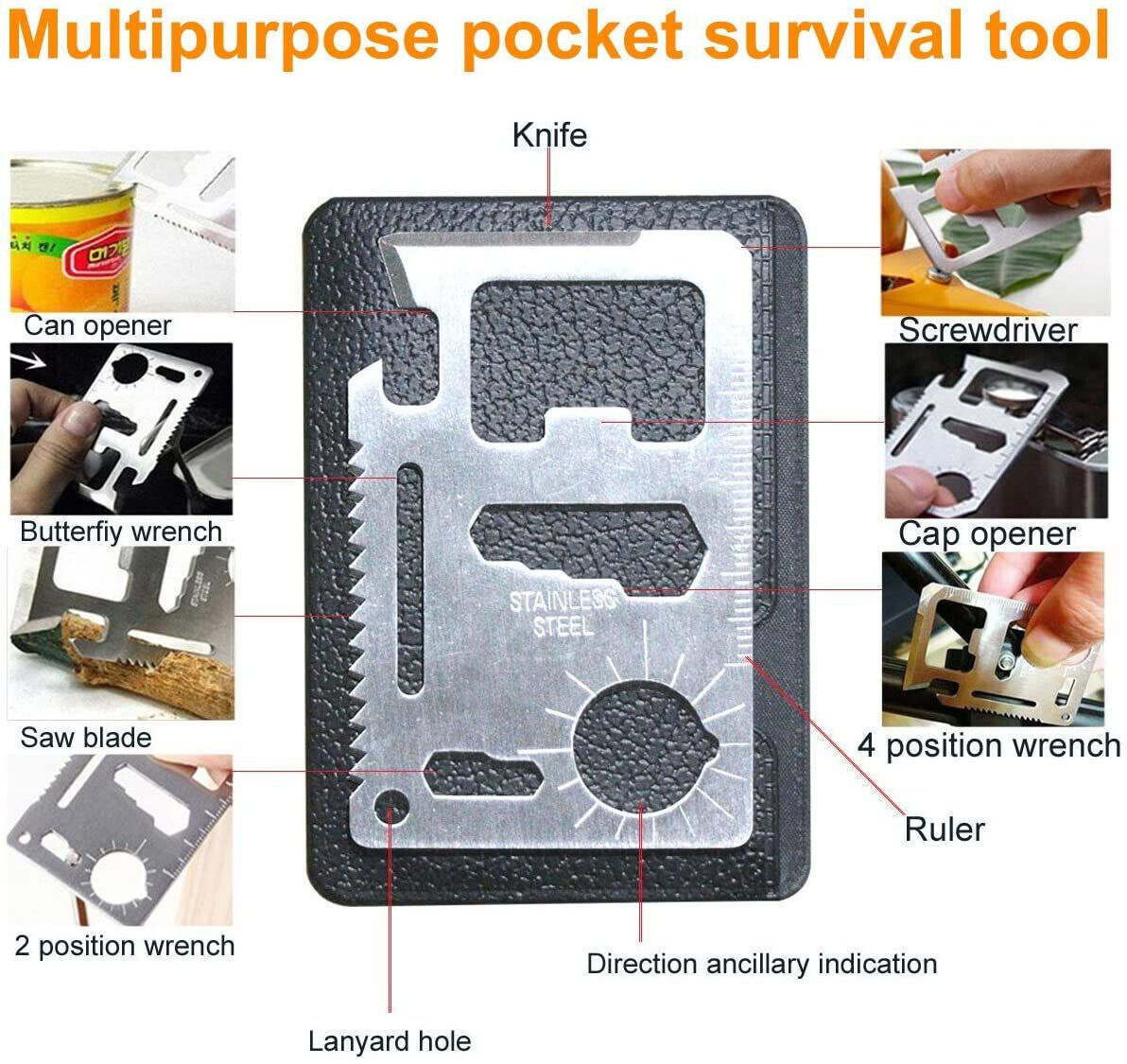 Emergency Survival Equipment Kit Sports Outdoor Tactical Hiking Camping Tool Set