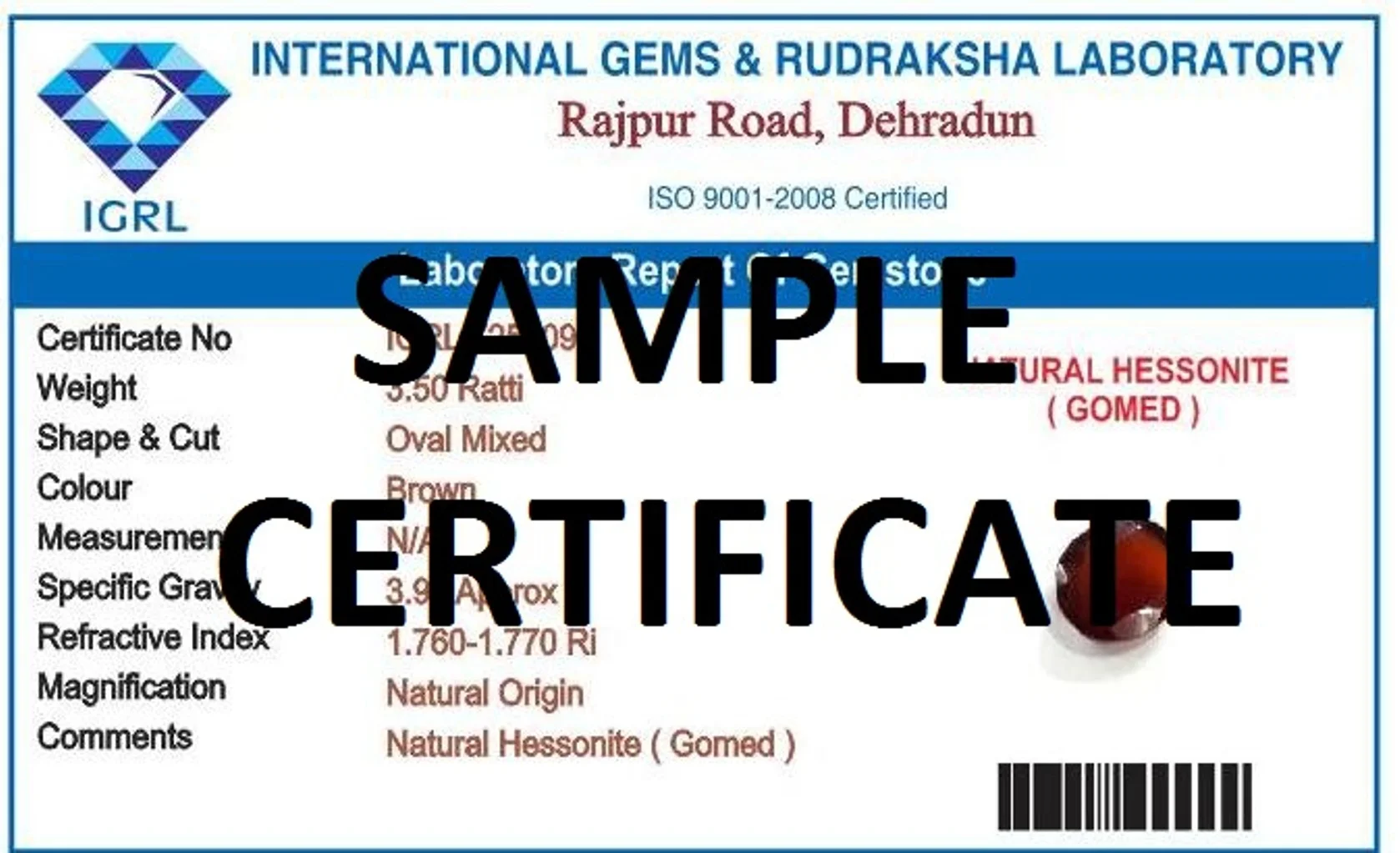 Divya Shakti 9.25-9.50 Carat Hessonite Gomed Gemstone Panchdhatu Ring for Women