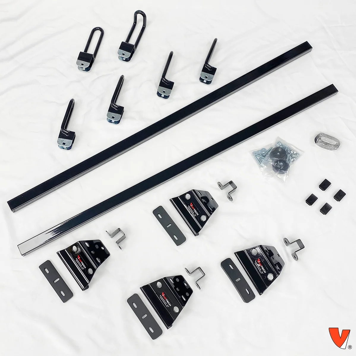 Vantech Heavy Duty 2 Bar Ladder Roof Rack Fits: Transit Connect 2014-On (Black)