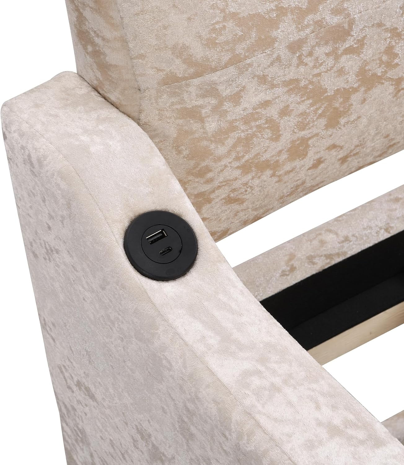 Twin Size Snowflake Velvet Daybed with Trundle and USB Charging Design, Solid Wood Daybed Sofa Bed Frame for Bedroom Living Room Guest Room Home Office