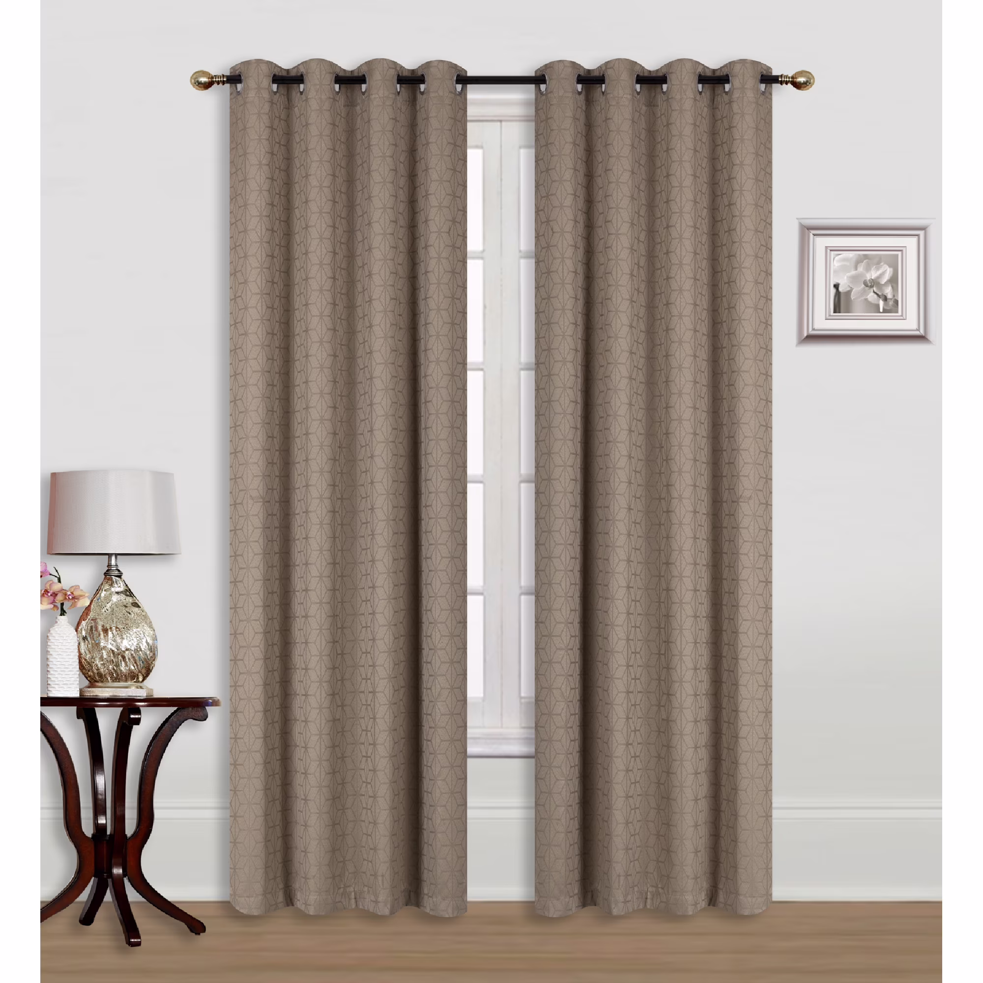 Maison Concepts Jacquard Blackout Panel W 8 Grom Geo Gold (2 L X 6 W X 56 H)