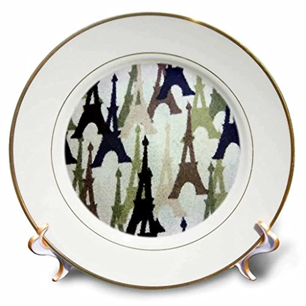 3dRose cp_22630_1 Paris in Winter Porcelain Plate, 8-Inch