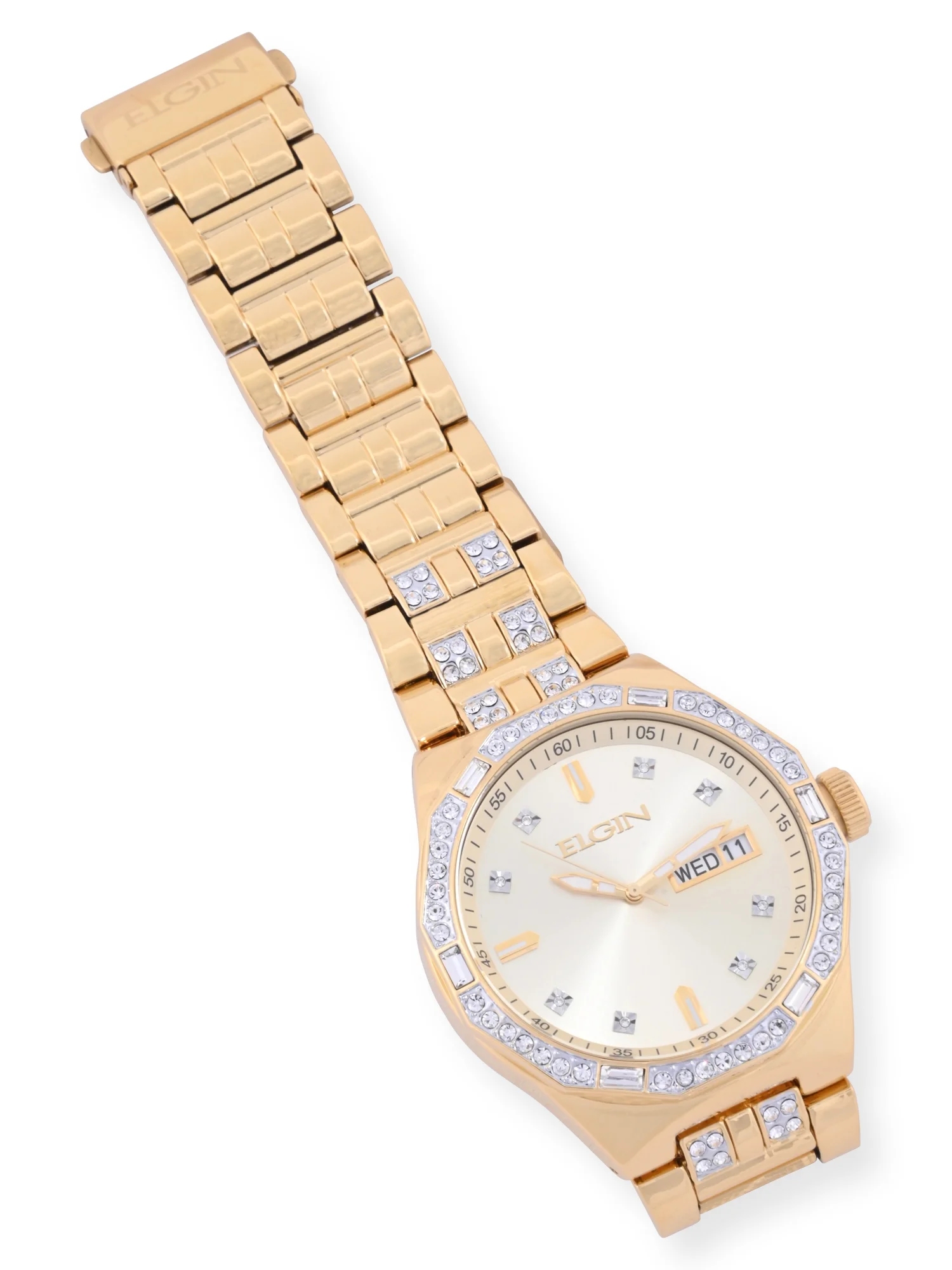 Elgin Adult Male Watch and Bracelet Set in Gold and Stones in (FG180016ST)