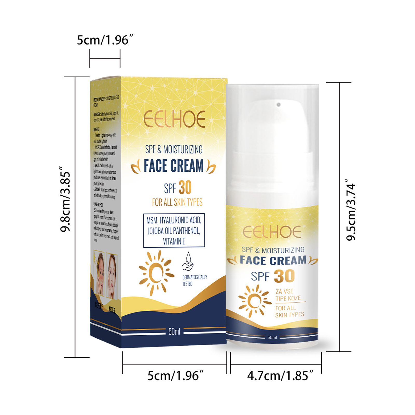 Sunscreen Face Cream, Prevent Skin Aging, Eye Skin Care, Sunscreen 50ML ,Hydration, Oil Control, Mild and Non-irritating