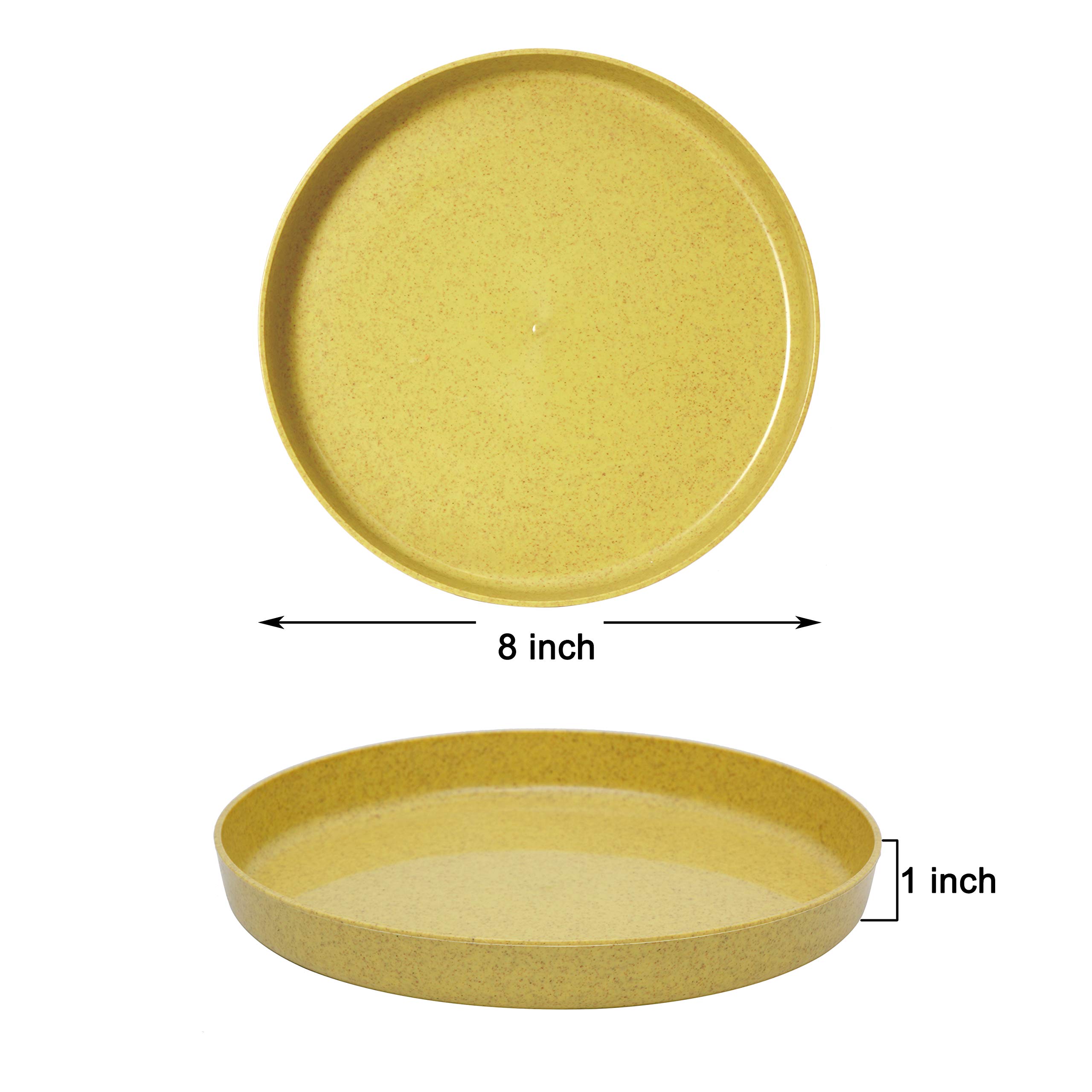 Youngever Bamboo Plastic Kids Dinnerware Set (5pcs Plates)