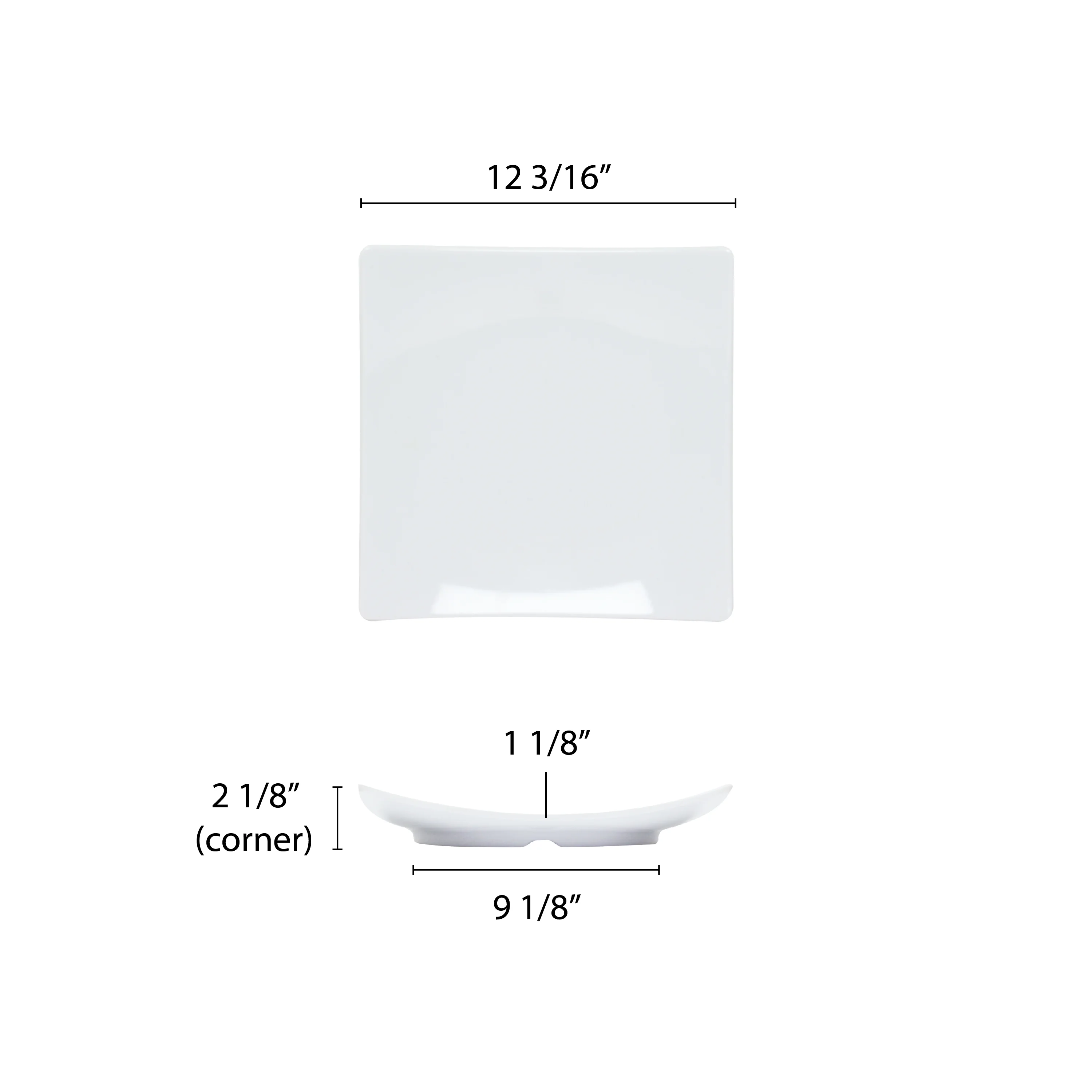 Excellante Classic White Extra Heavy Weight Melamine Dinnerware Collection 12 3/8