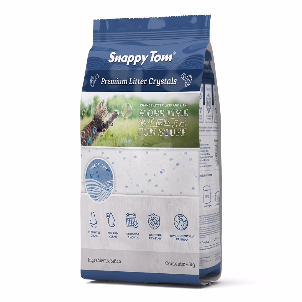 Snappy Tom Natural Blue Crystal Cat Litter, Unscented, 8.8-lb