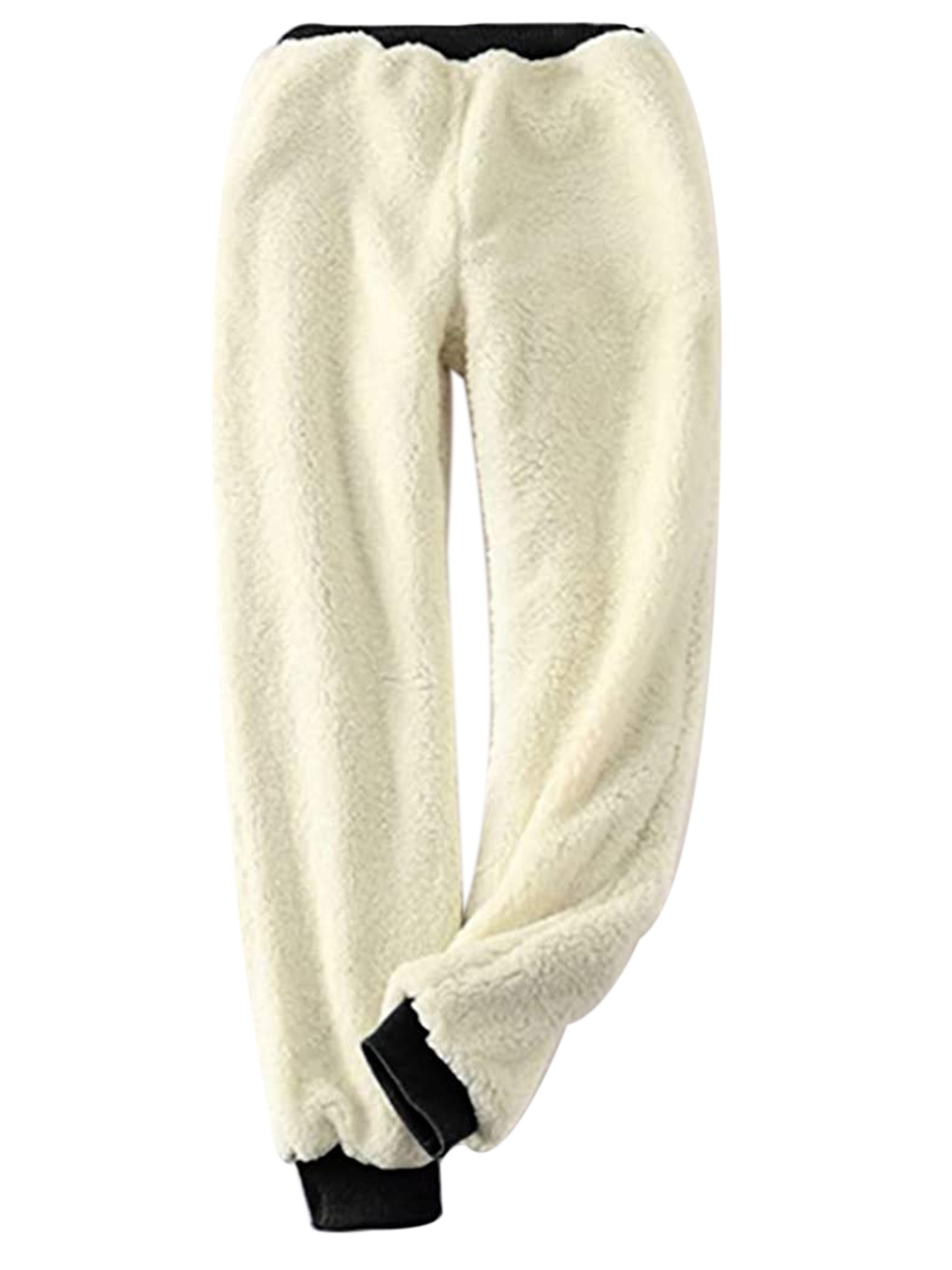 JYYYBF Women's Winter Track Pants,Warm Sherpa Lined Sweatpants Athletic Hip Hop Lounge Dance Joggers Pants Black XXL