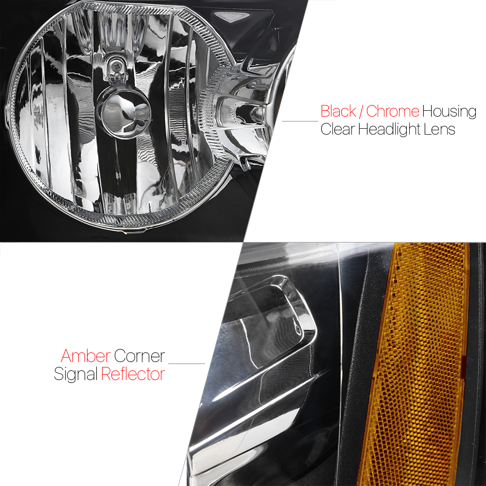 Black Housing Headlight Amber Turn Reflector for 07-14 Tahoe/Avalanche/Suburban 08 09 10 11 12 13 Fits select: 2007-2014 CHEVROLET TAHOE, 2007-2014 CHEVROLET SUBURBAN