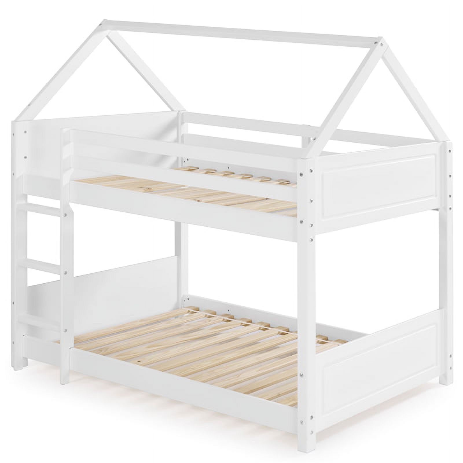 Linon Merritt Wood Twin Bunkbed in White