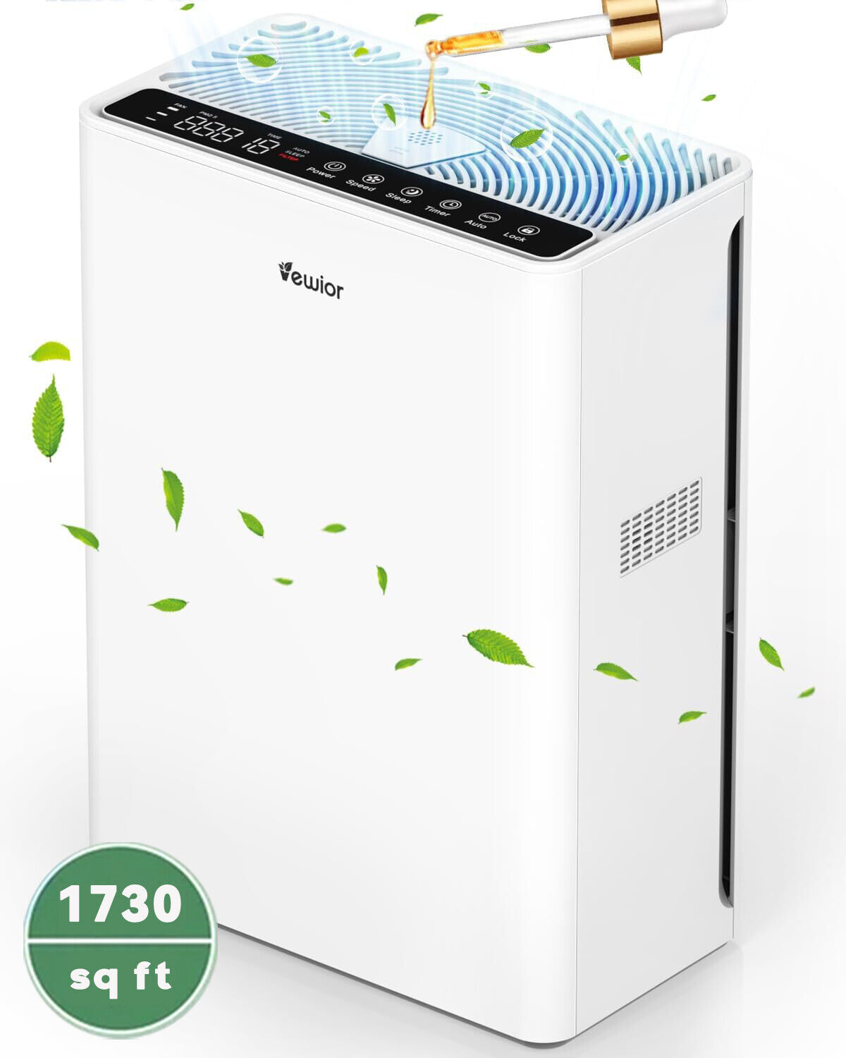 VEWIOR Air Purifiers Large Room up to 1730 Sq.Ft, H13 HEPA Air Cleaner for Pets Dander Smoke Pollen