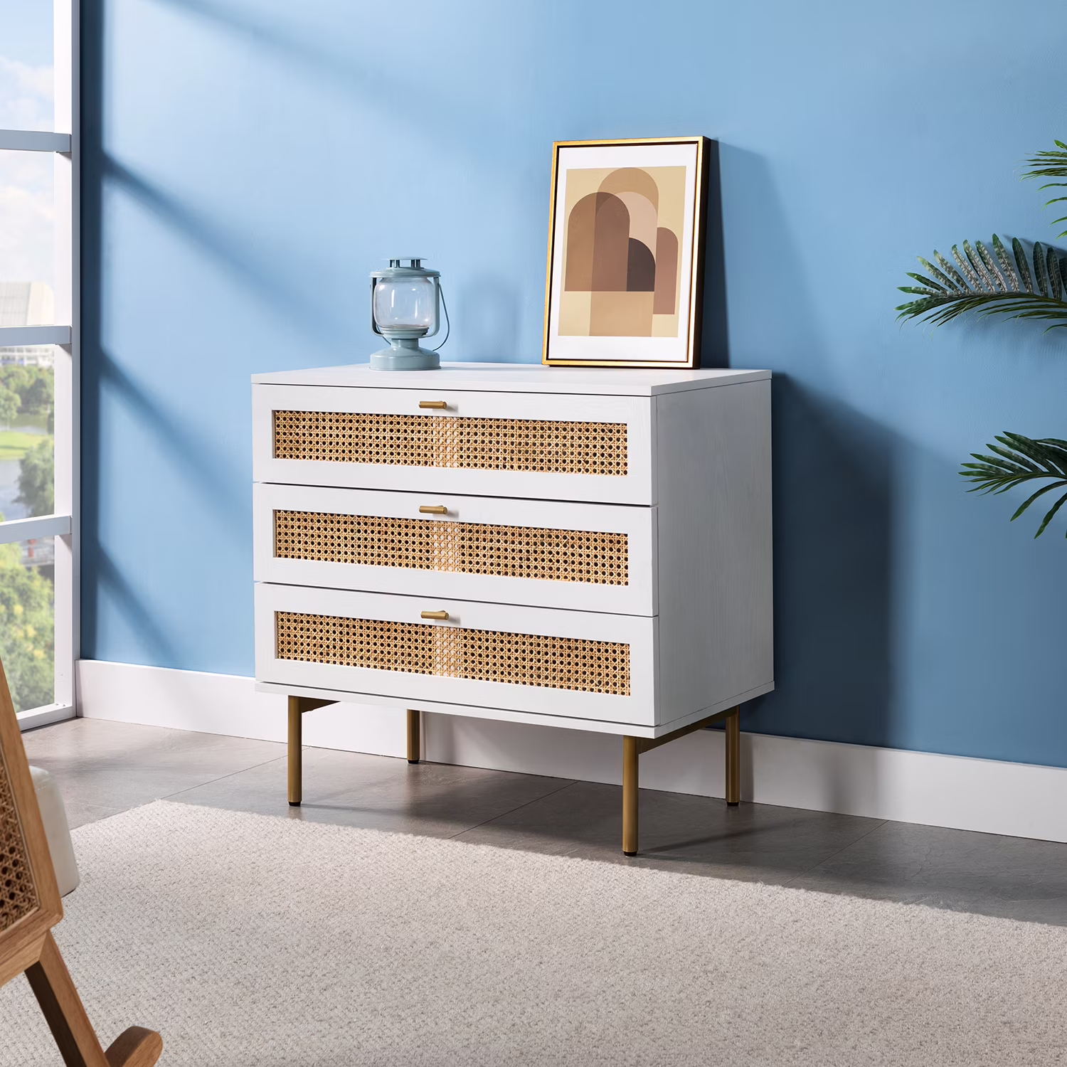 CoSoTower Tall 3-Drawer Bachelor Chest White