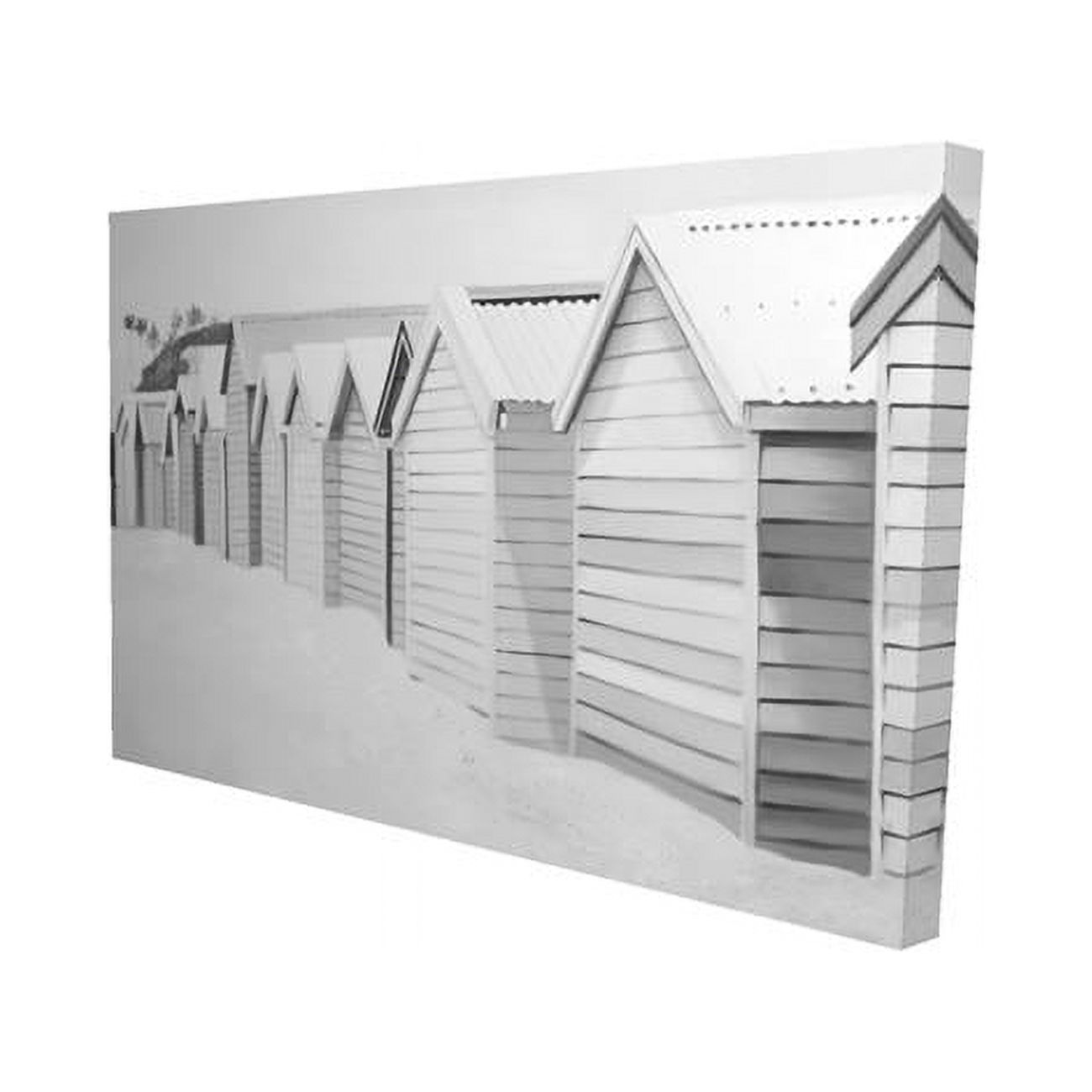 20 x 30 in. Beach Cabins-Print on Canvas
