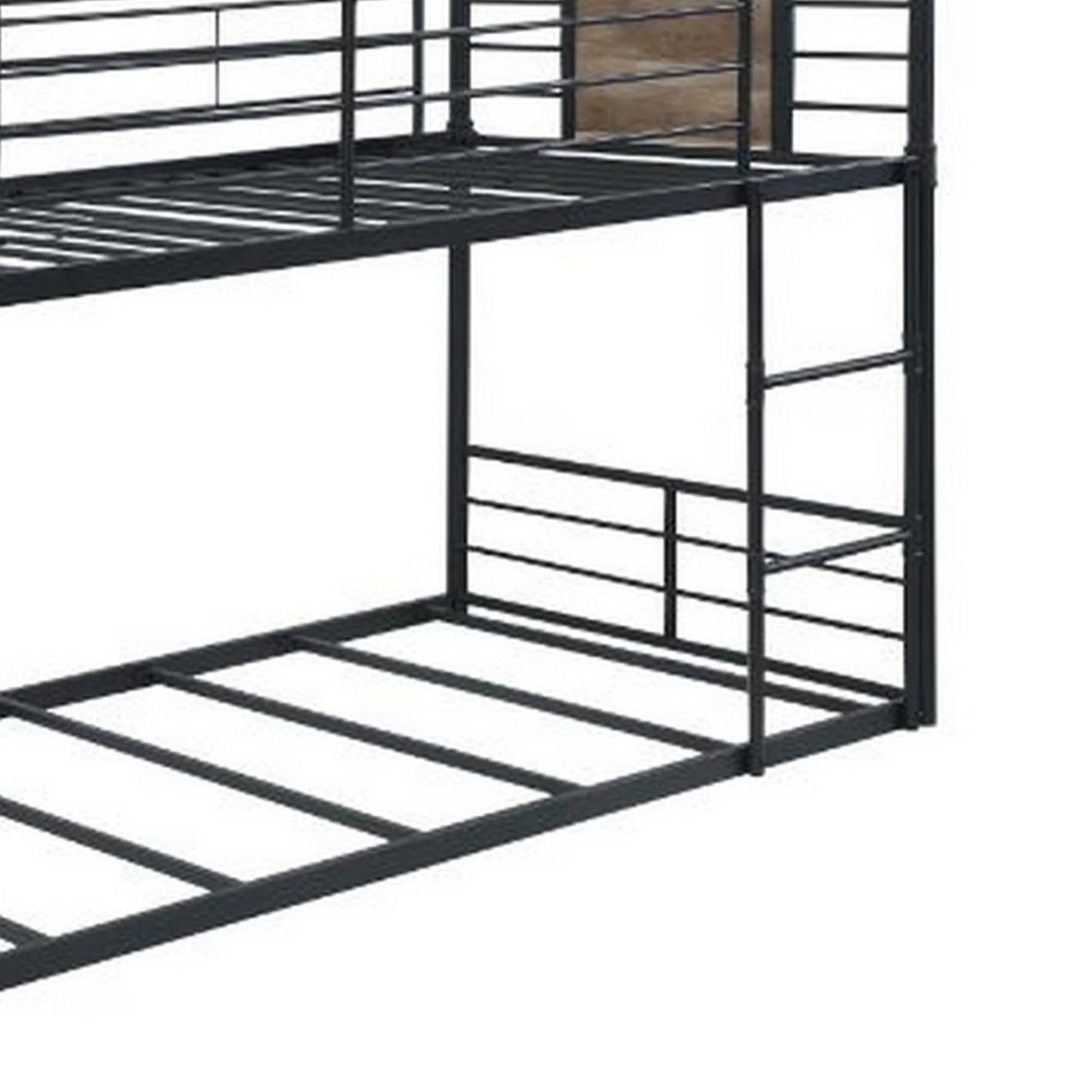 Twin Over Twin Bunk Bed with Tubular Metal Frame, Dark Bronze