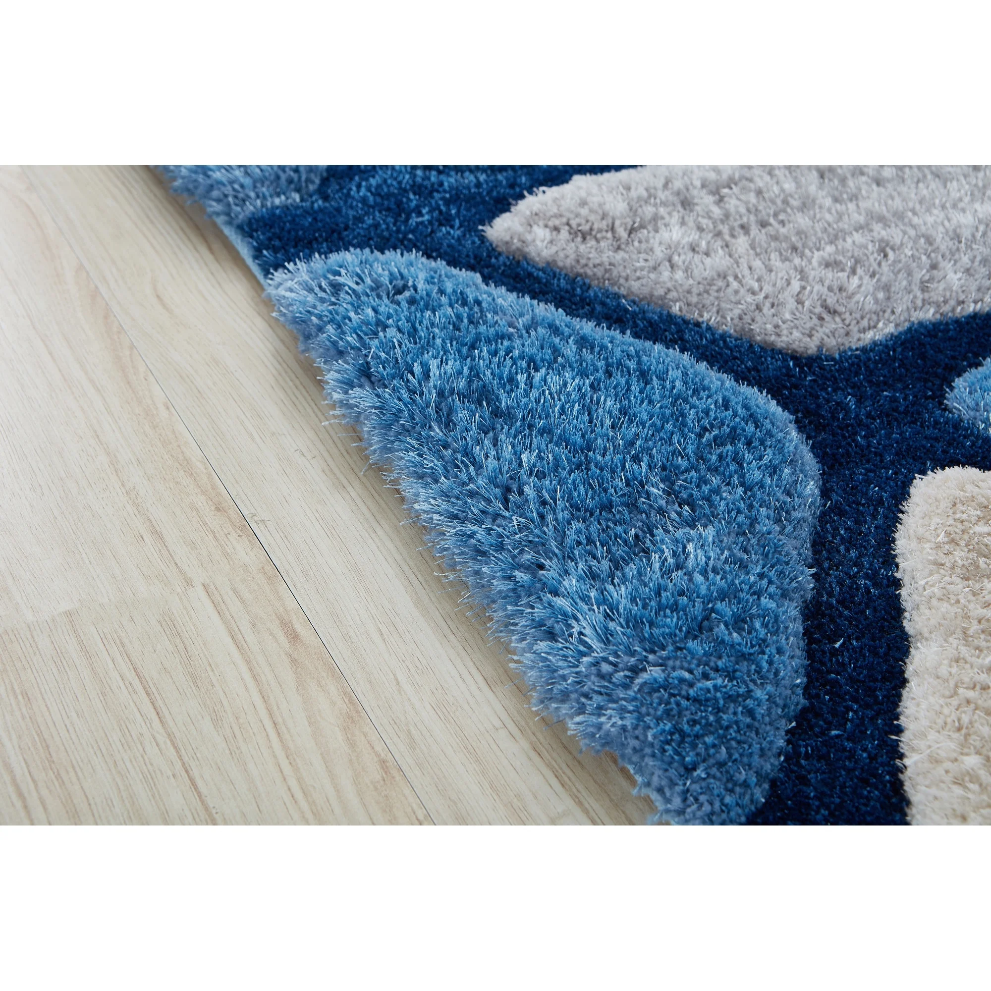 MDA Home Mateos Shag Blue Polyester Area Rug - 8' x 10'