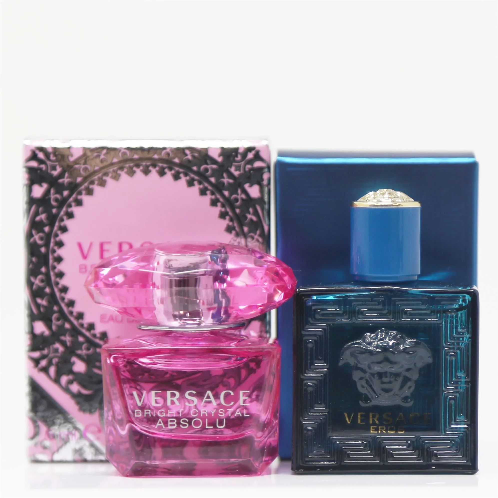 Versace Bright Crystal Absolu EDP 5ml and Eros Men EDT 5ml 2pk Kit
