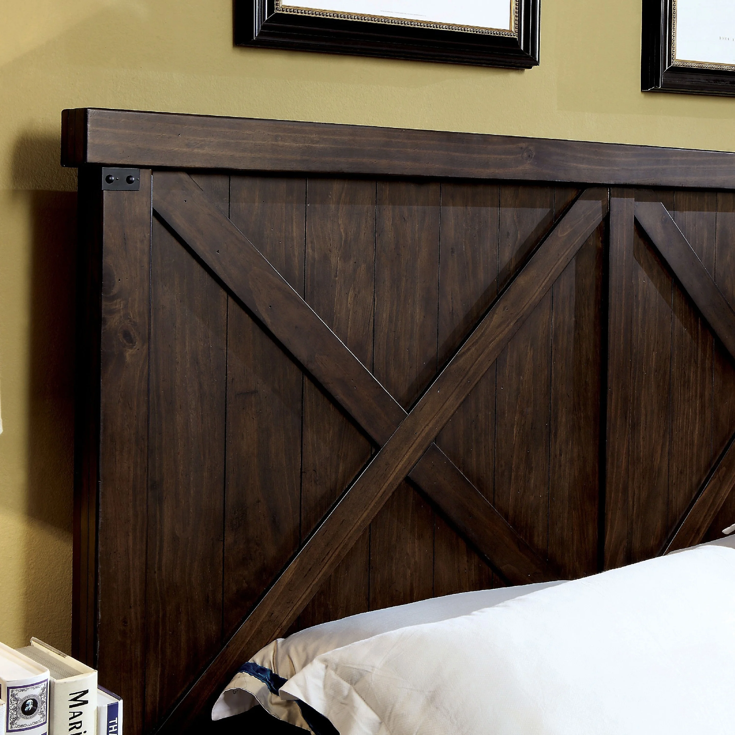 The Gray Barn  Epona Farmhouse Dark Walnut Wood Bed Eastern King