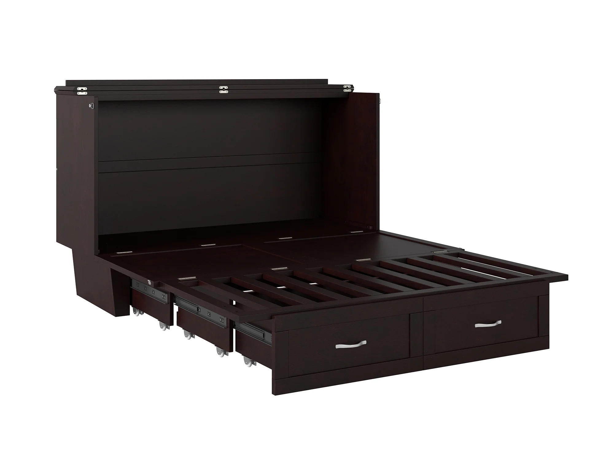 Monroe Murphy Bed Chest Queen Espresso with Charging Station