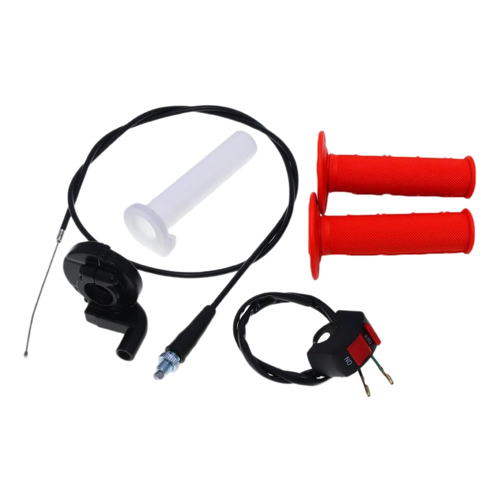 Motorbike Twist Throttle Handle Grips Replacement with Red