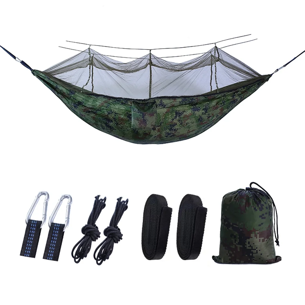 TOMSHOO Quick-opening Hammock with Mosquito Net - Portable Camping Hammock, Nylon Hammock for Outdoor Travel and Leisure