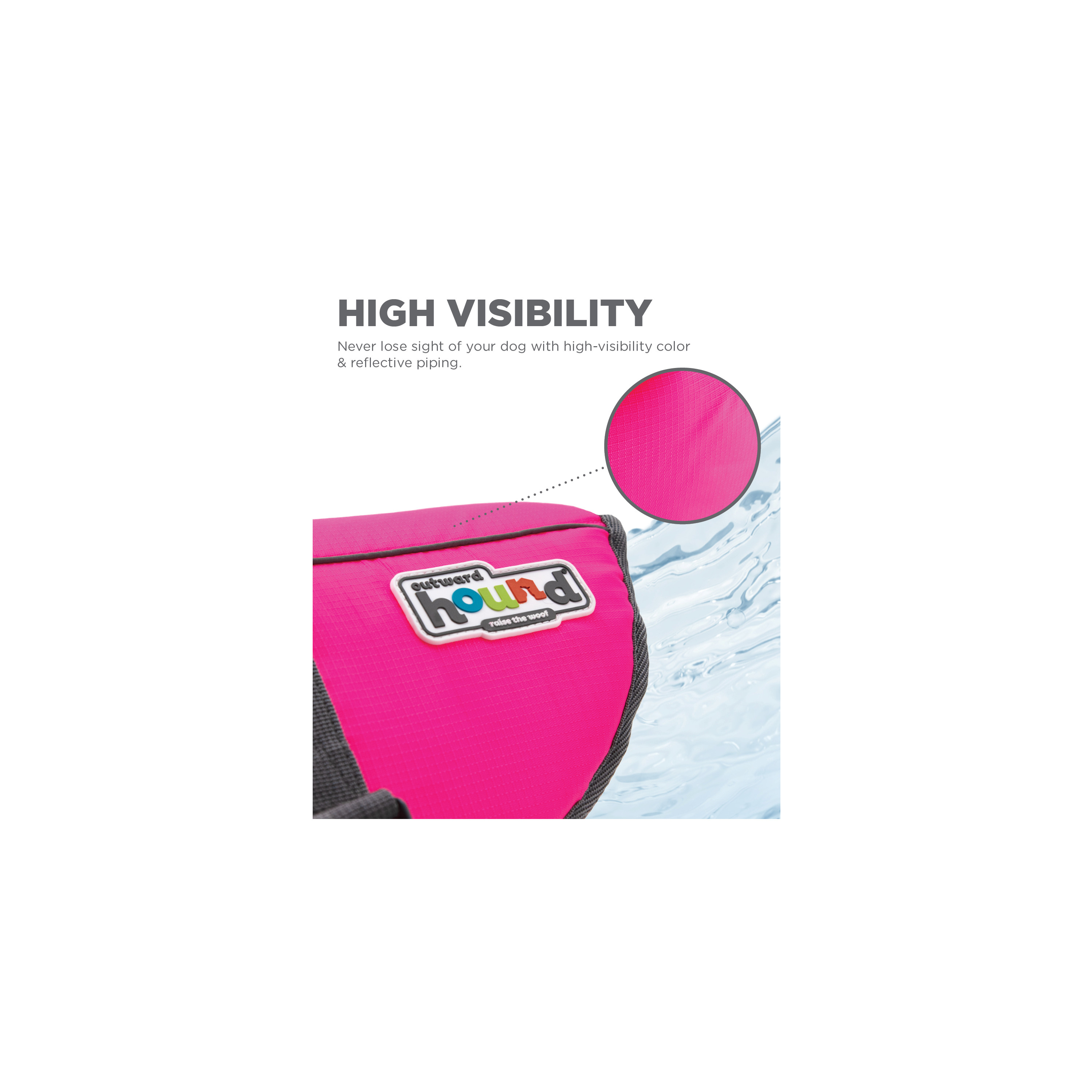 Outward Hound Granby Splash Dog Life Jacket, Pink, XS