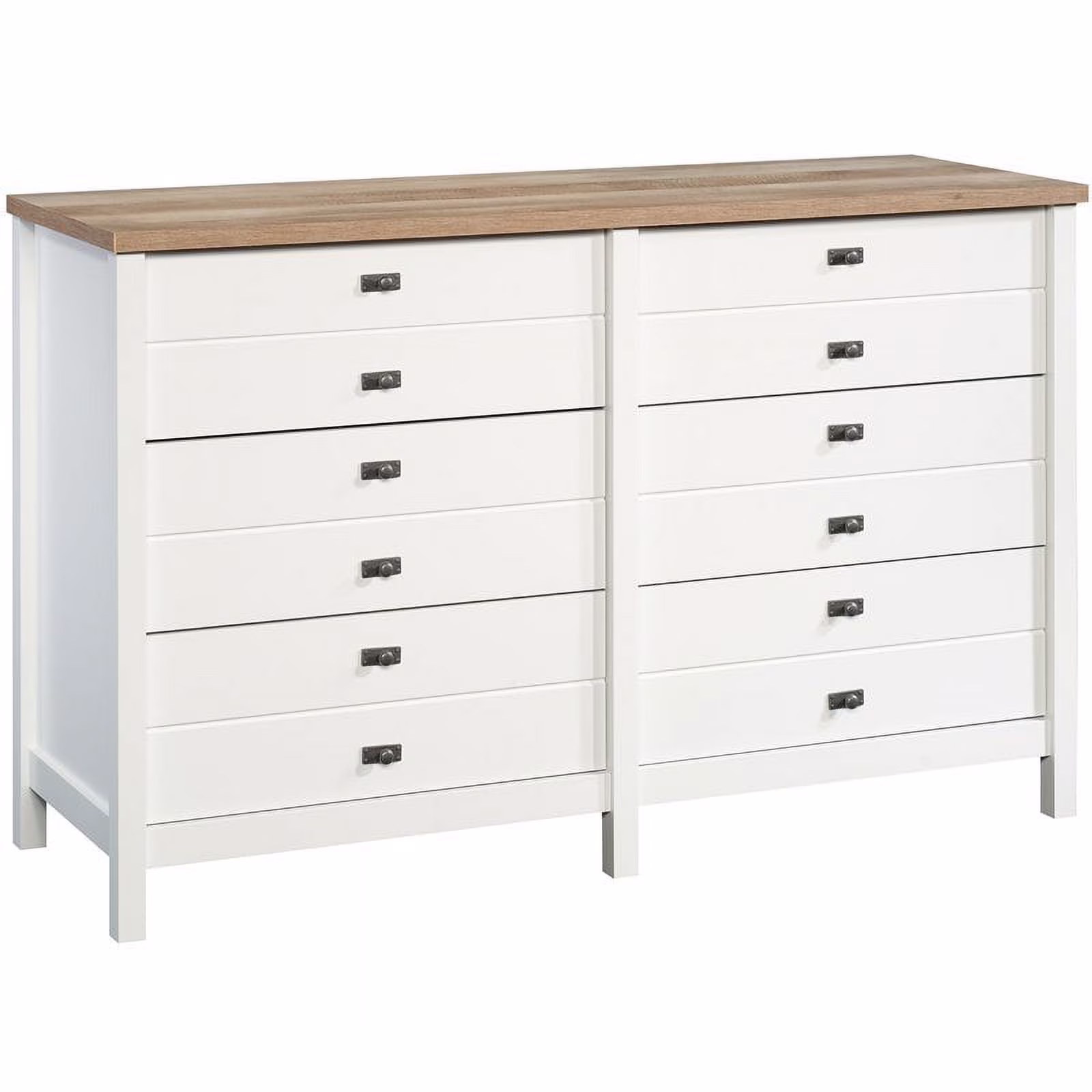 Pemberly Row 6 Drawer Double Dresser in Soft White