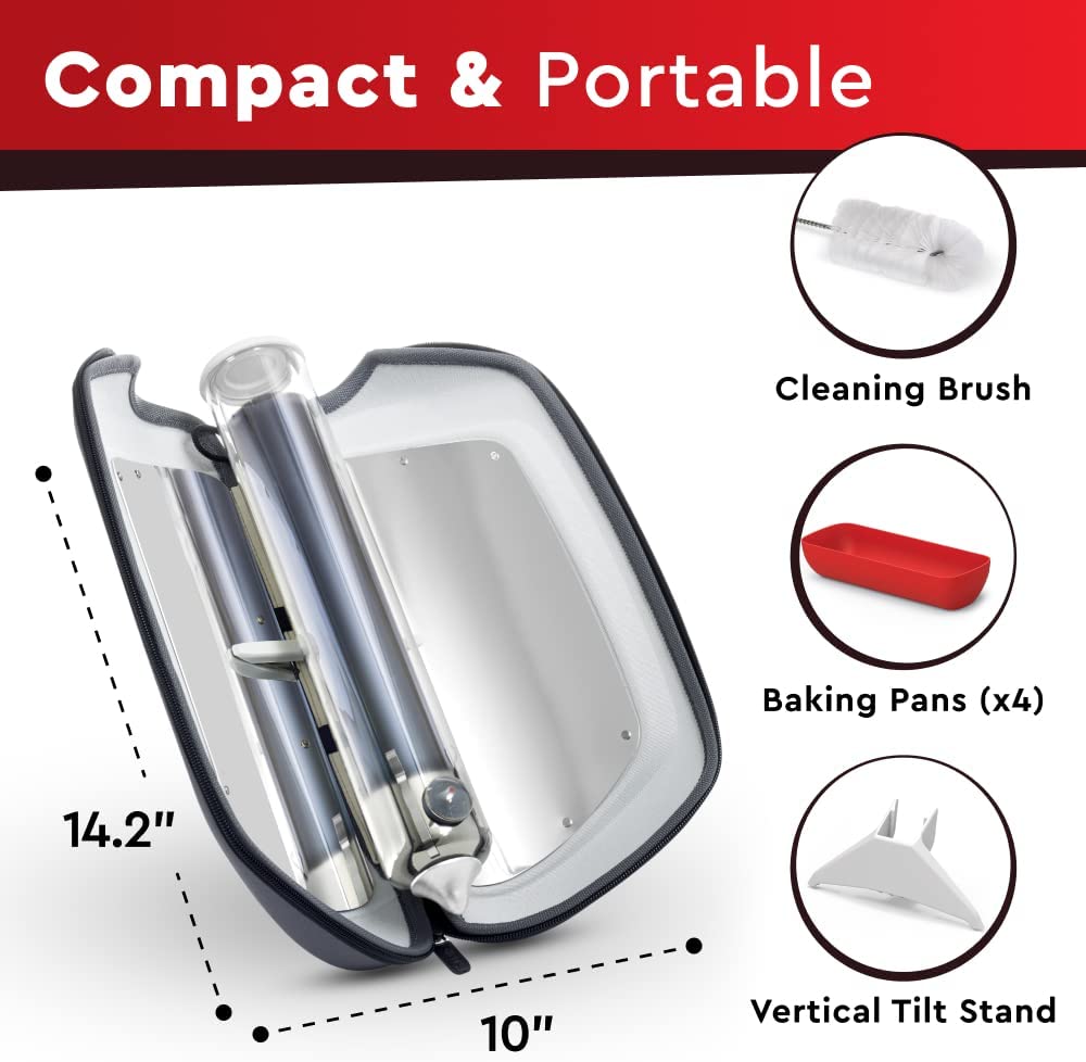 OUWI Go Portable Camping Stove for 0.9 L Food | Effortless Outdoor Cooking with Fusion Solar Oven | Patented Solar Cooking Technology | Solar Oven Ideal for Hiking & Camping | Silver