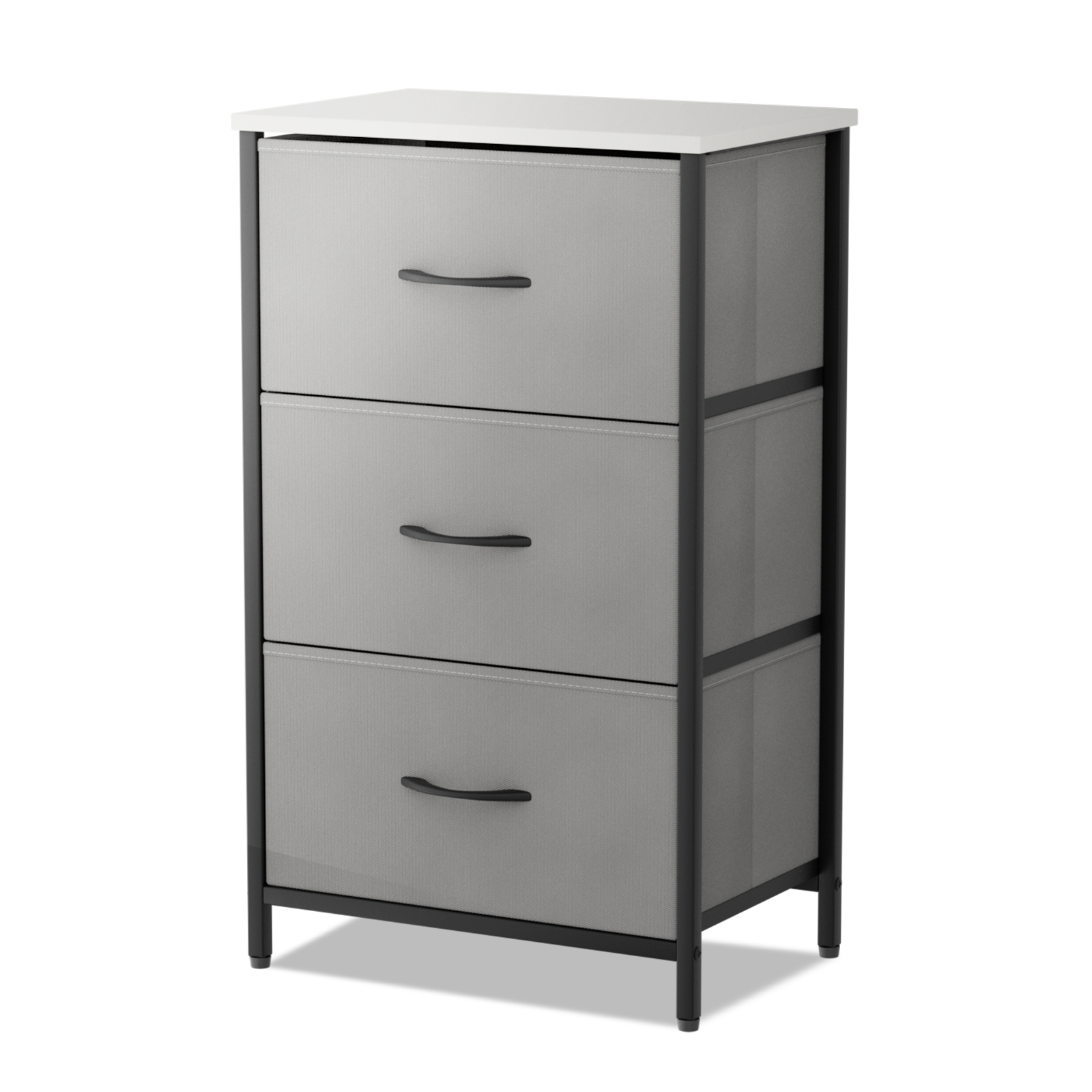 MoNiBloom 2 Drawers Dresser, Metal Frame Nightstand, Fabric Storage Tower Storage for Bedroom Living Room, Gray