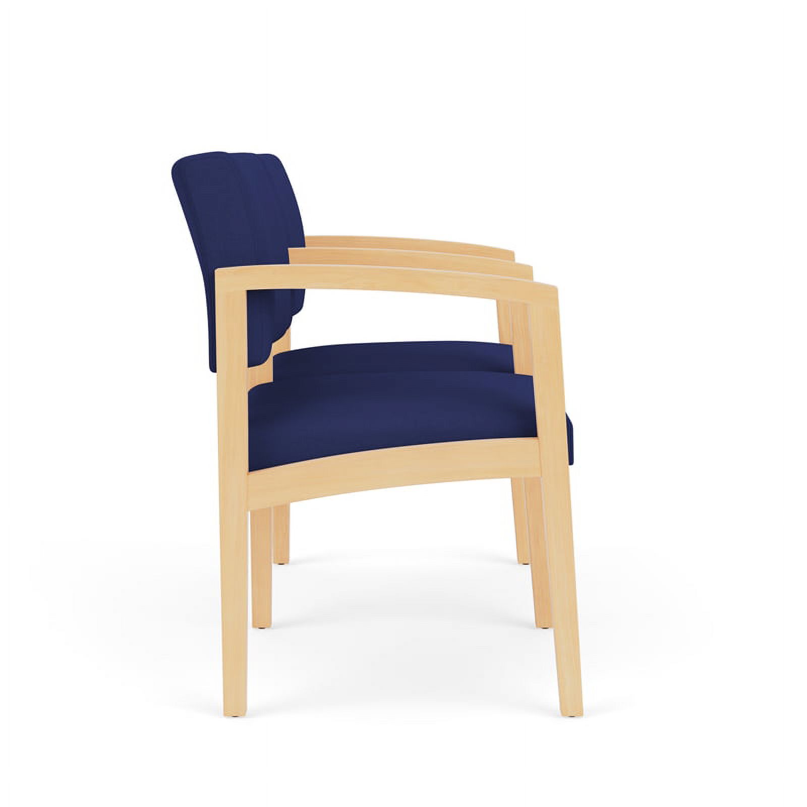 Lesro Lenox Wood 2-Seat Fabric Reception Tandem Seating in Cobalt Blue/Natural