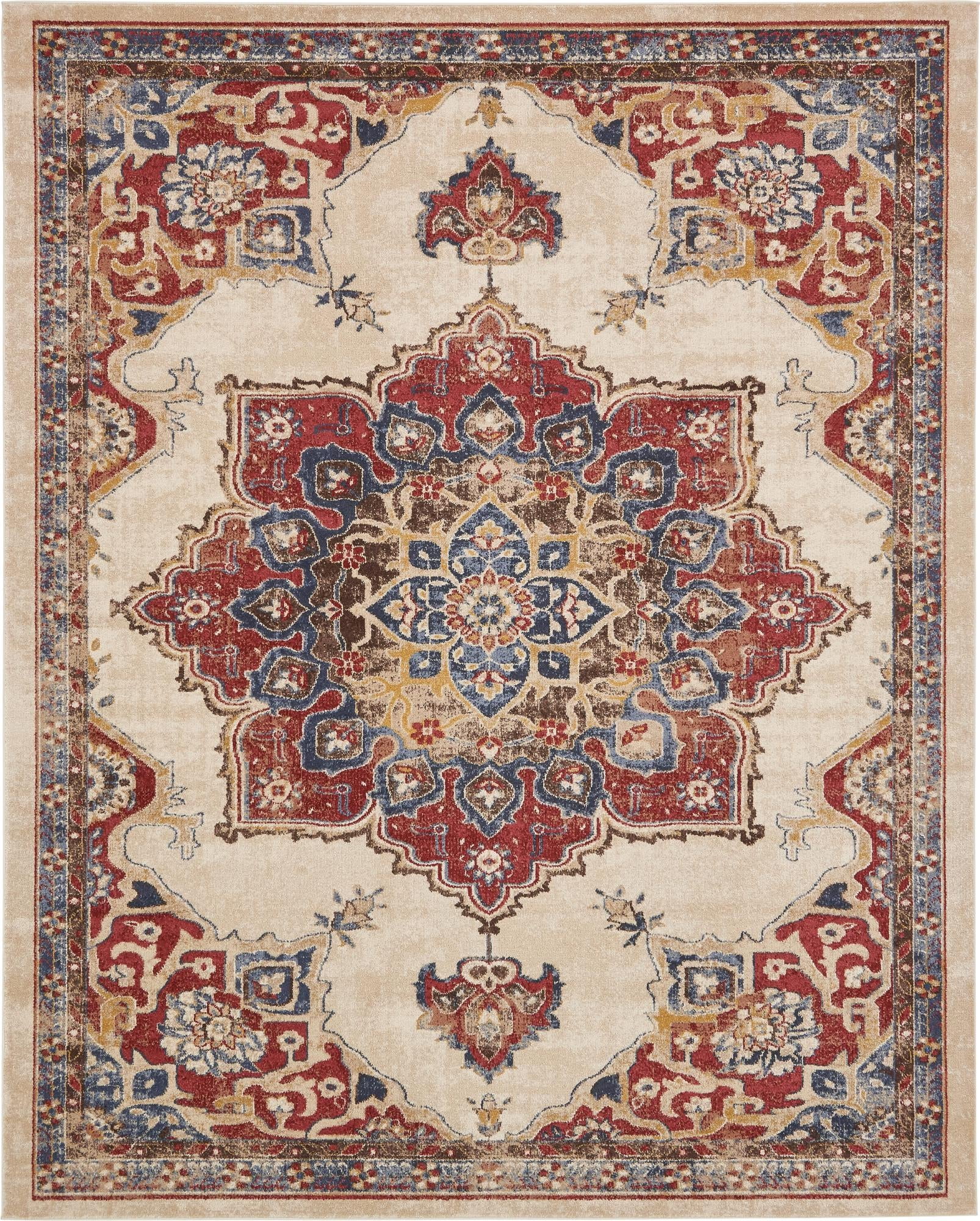 Rugs.com Eden Collection Rug – 8' x 10' Cream Medium Rug Perfect For Living Rooms, Large Dining Rooms, Open Floorplans