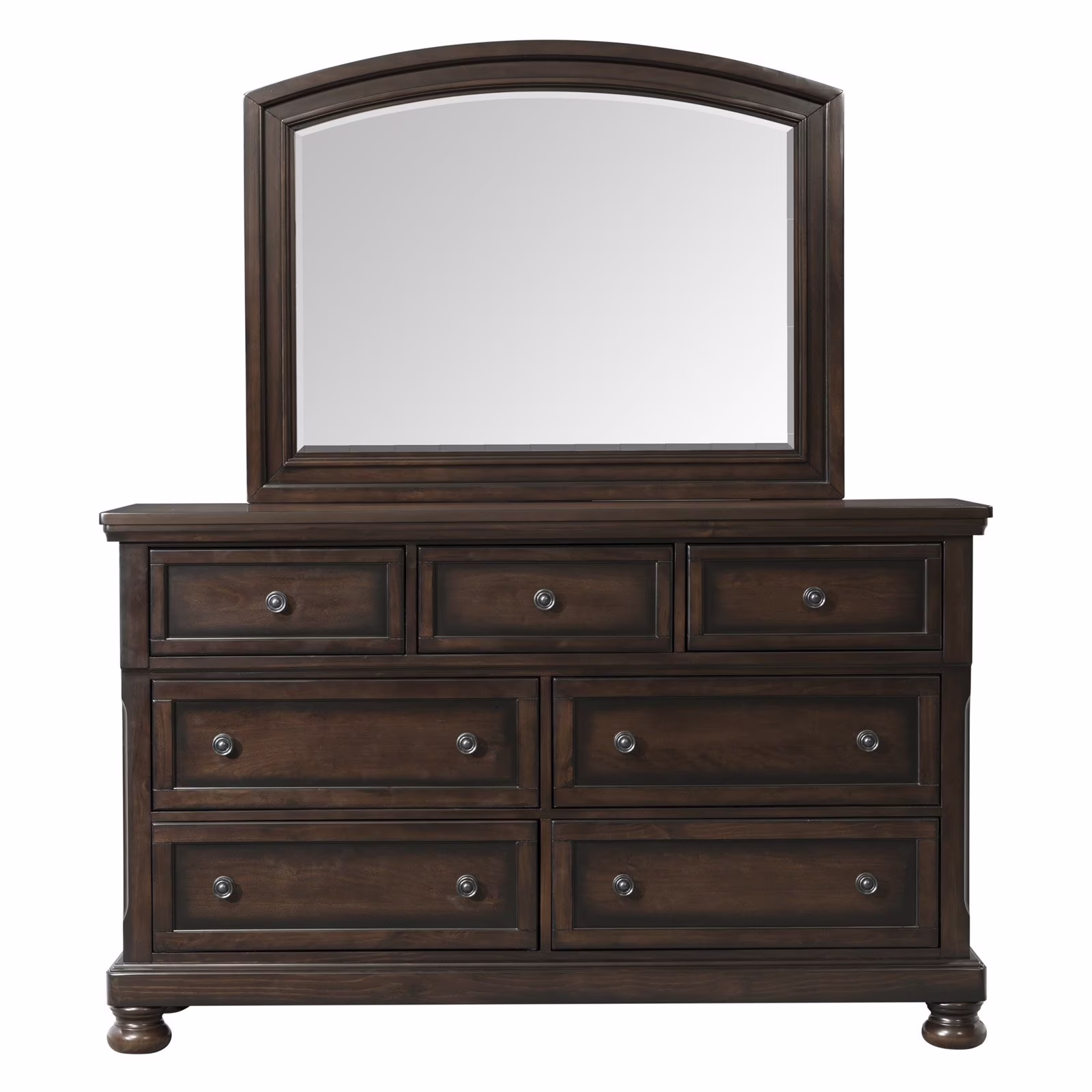Picket House Furnishings Kingsley Metal & Wood Dresser and Mirror Set in Walnut