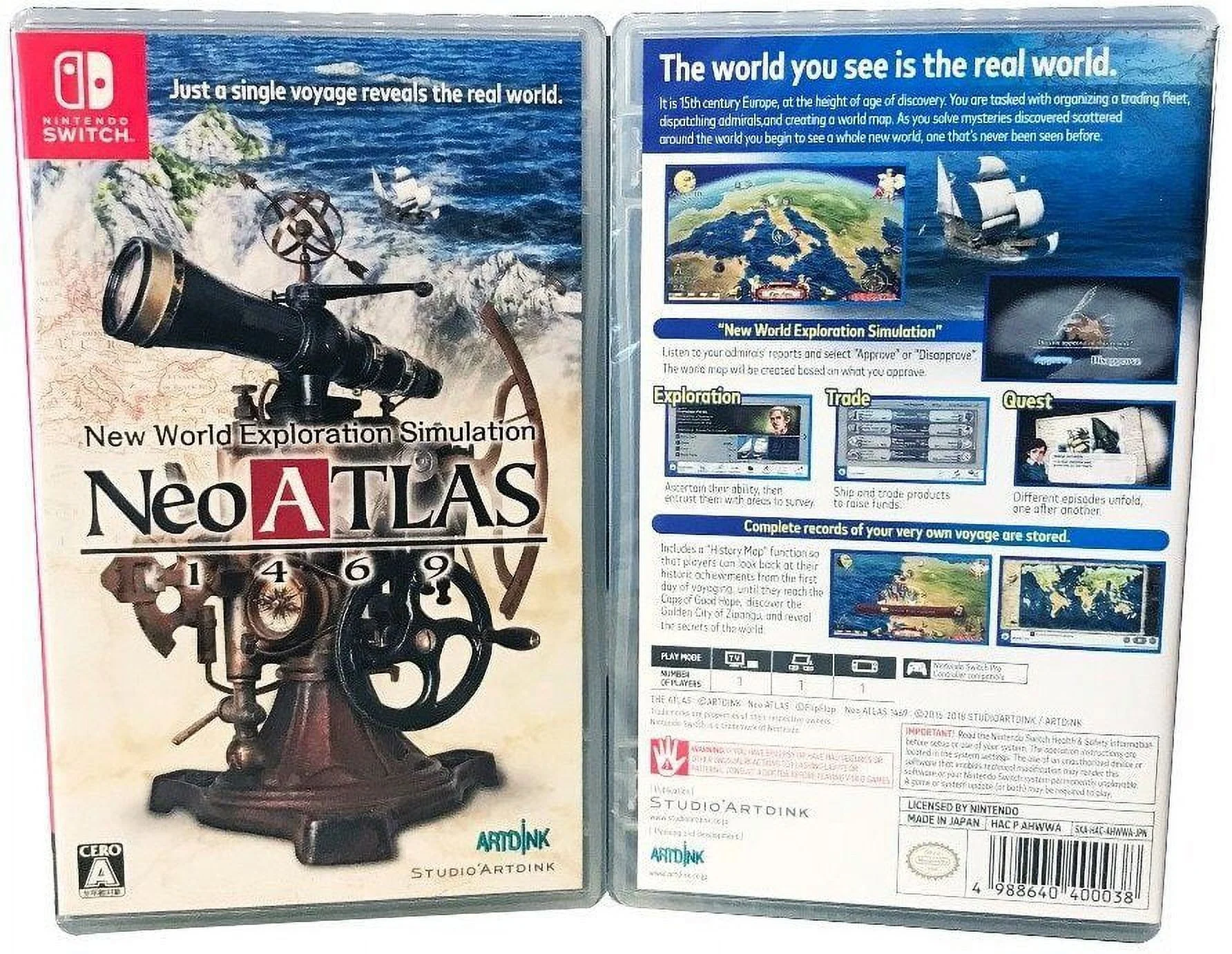 Neo Atlas 1469 [Nintendo Switch Strategy, Explore, Trade, Hidden Treasure] NEW