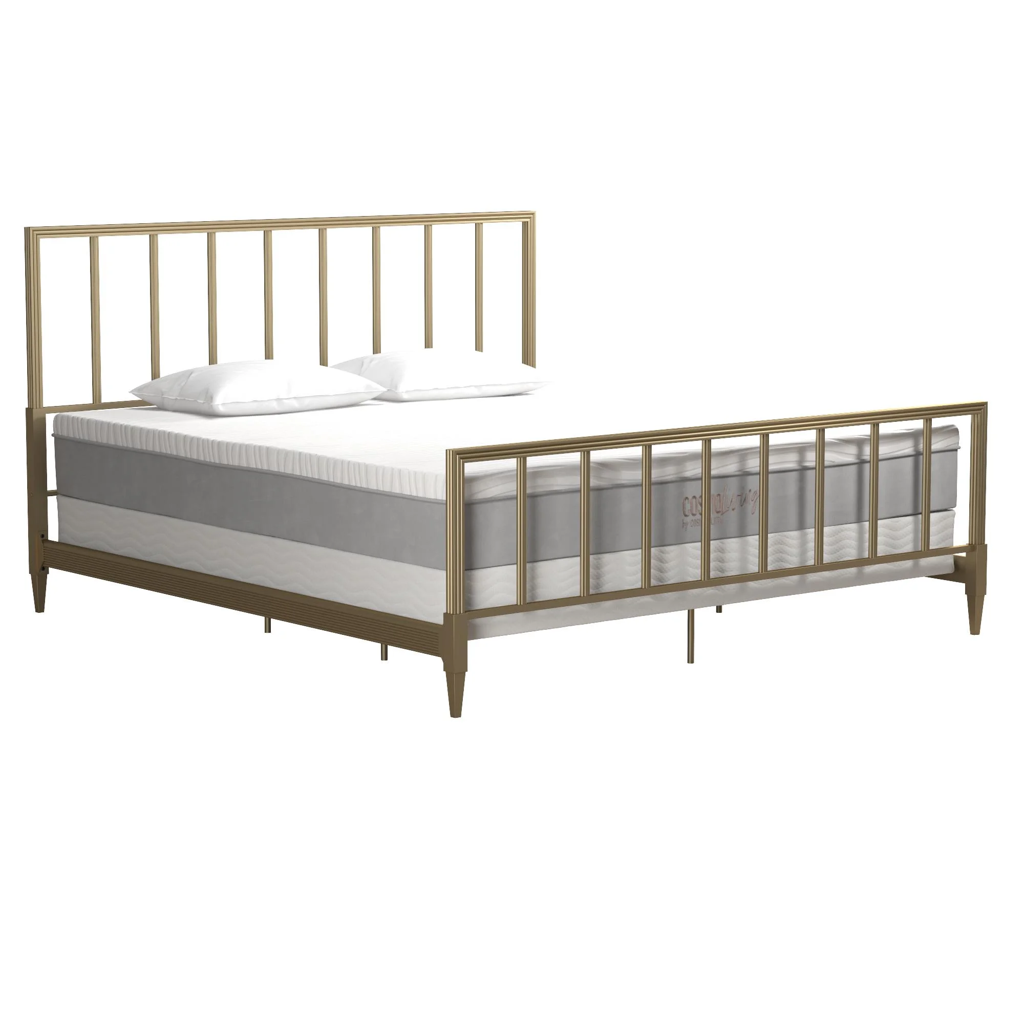 CosmoLiving by Cosmopolitan Blair Brass Metal Bed, King