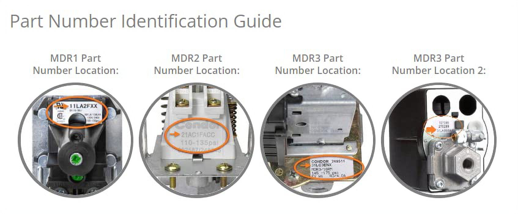 034-0226 Pressure Powermate/Craftsman Air Compressor 135/105 PSI
