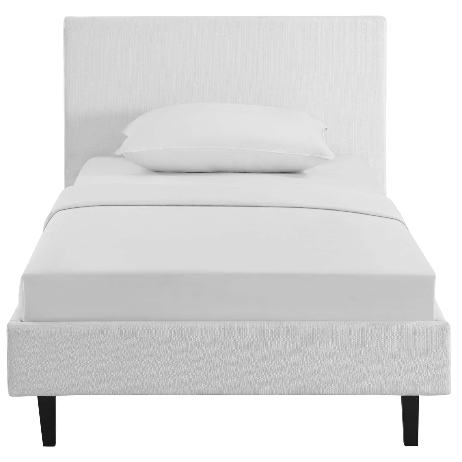 Modway Anya Twin Fabric Bed in White