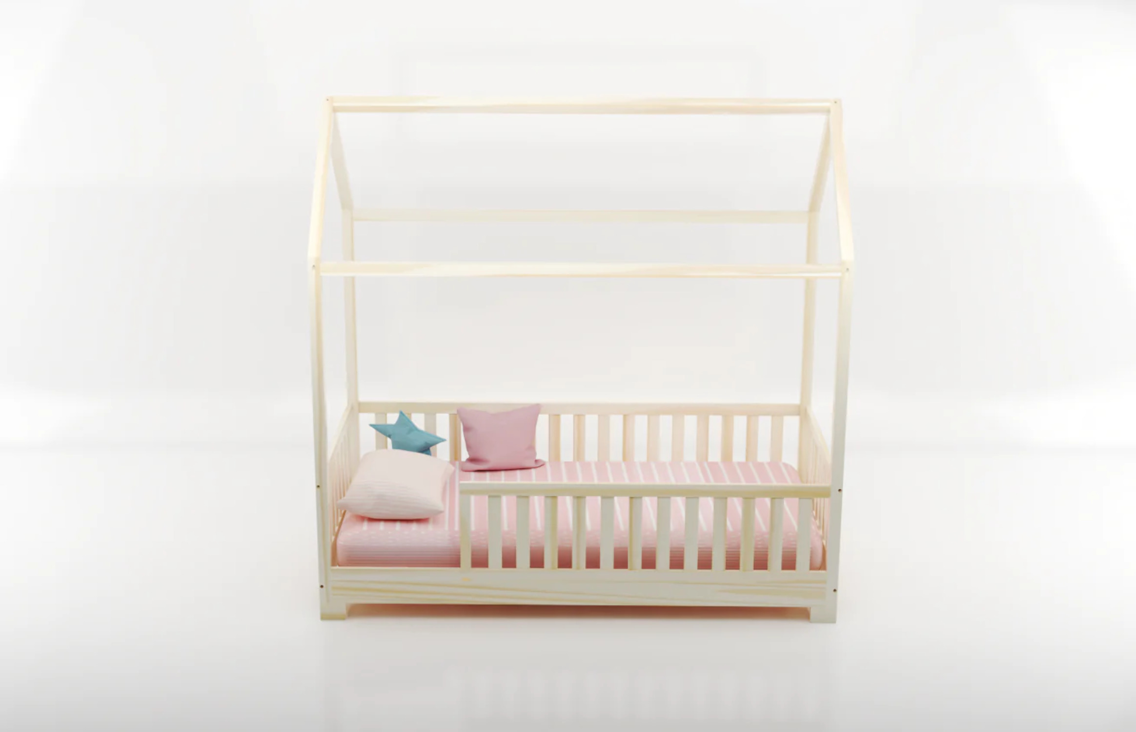 Custom Kids Furniture Aiden Toddler House Bed with Rails